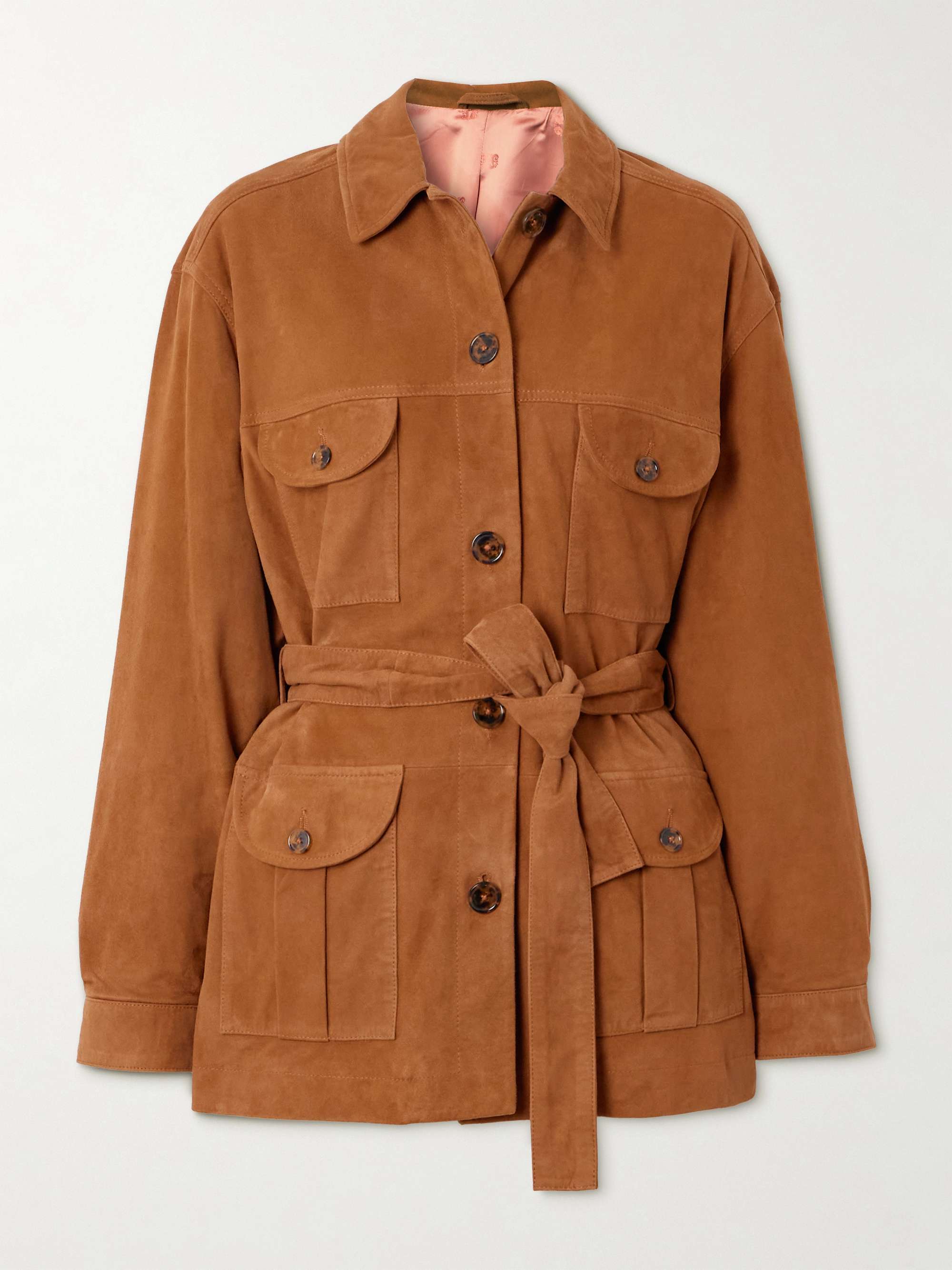 Viva belted suede jacket view