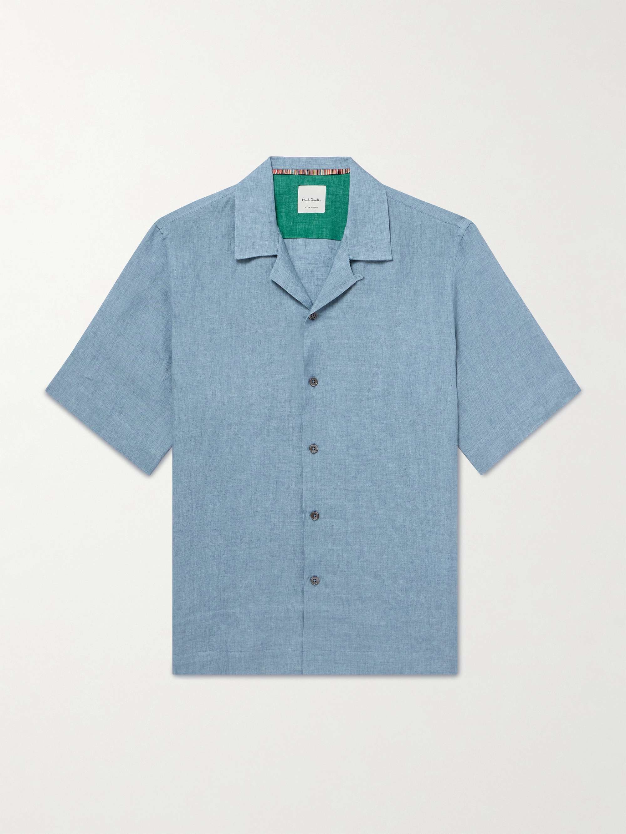 Convertible-Collar Linen Shirt view