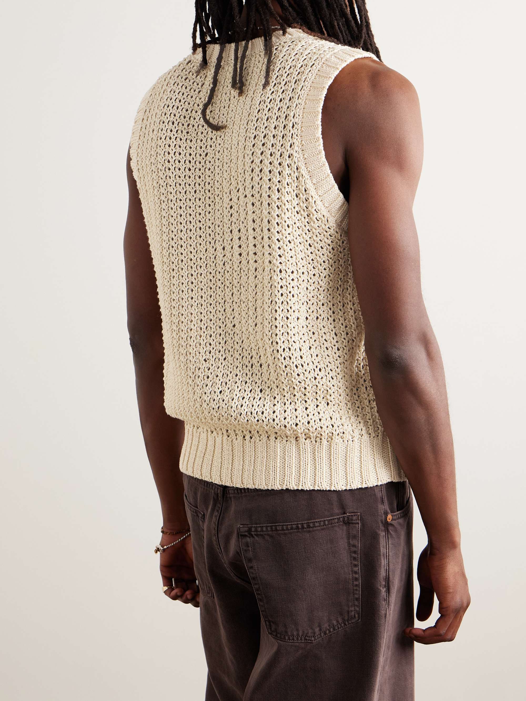 Open-Knit Organic Cotton Sweater Vest view