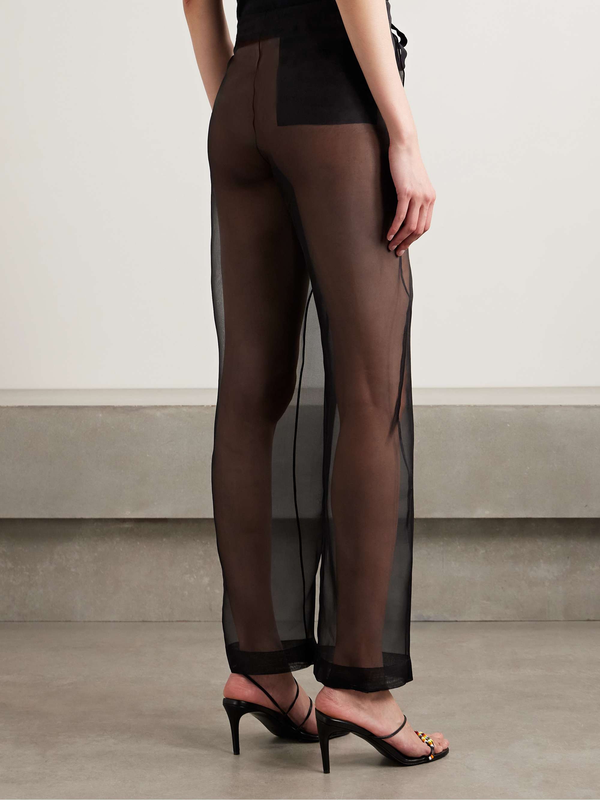 Trenton pleated silk-organza tapered pants view