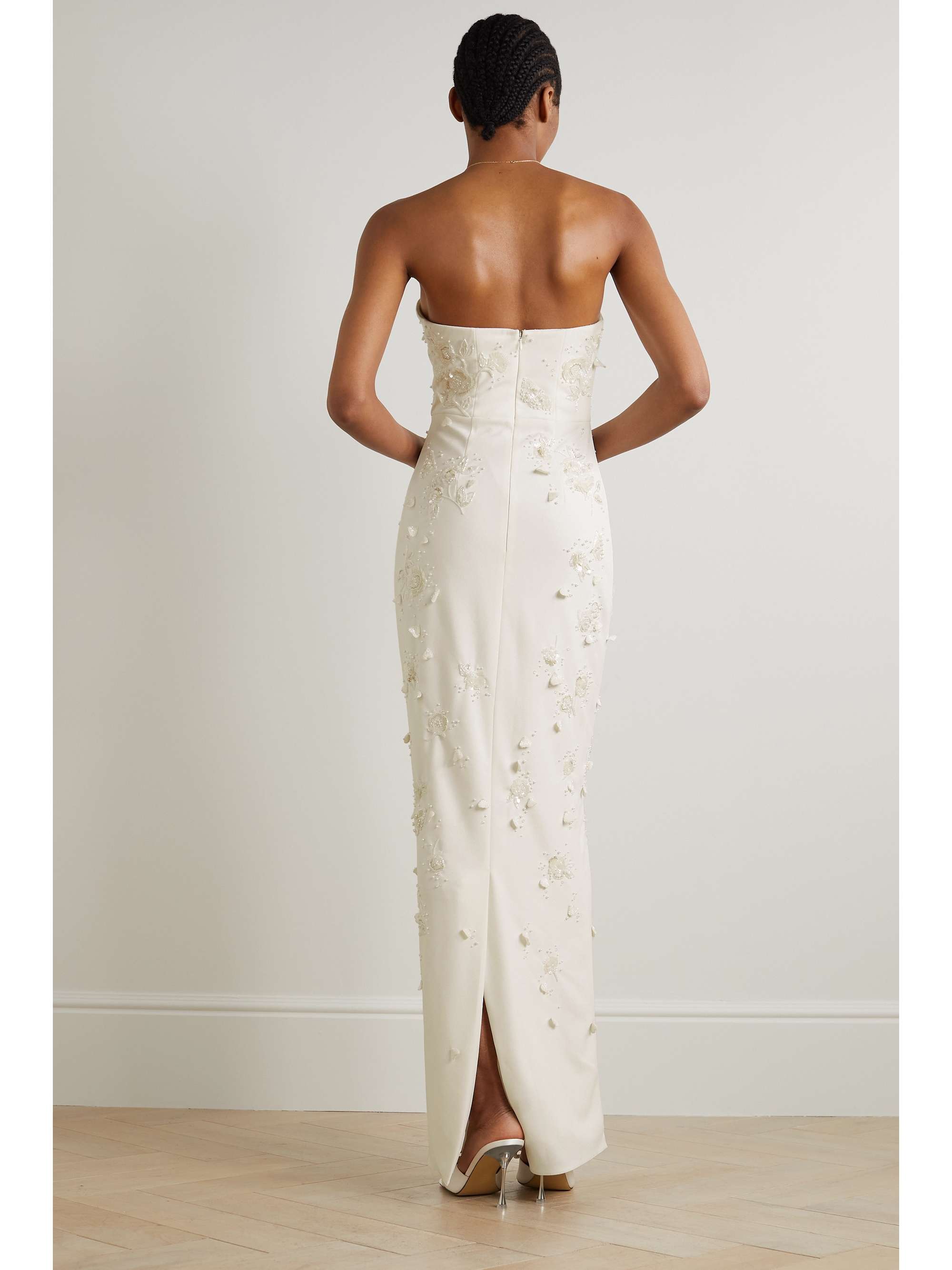 Strapless embellished stretch-crepe gown view