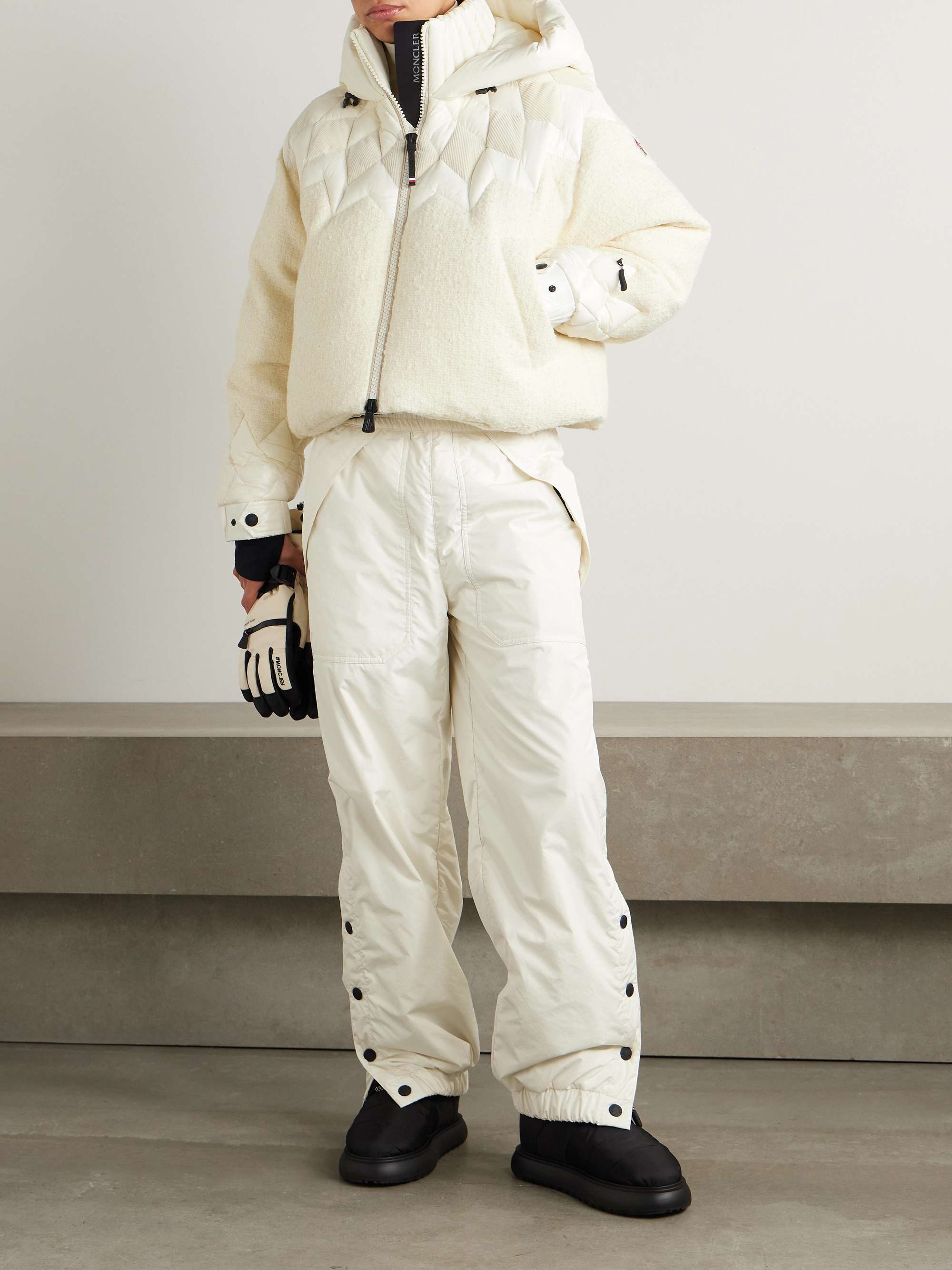 Hintersee hooded corduroy and shell-trimmed wool-blend bouclé quilted down ski jacket view