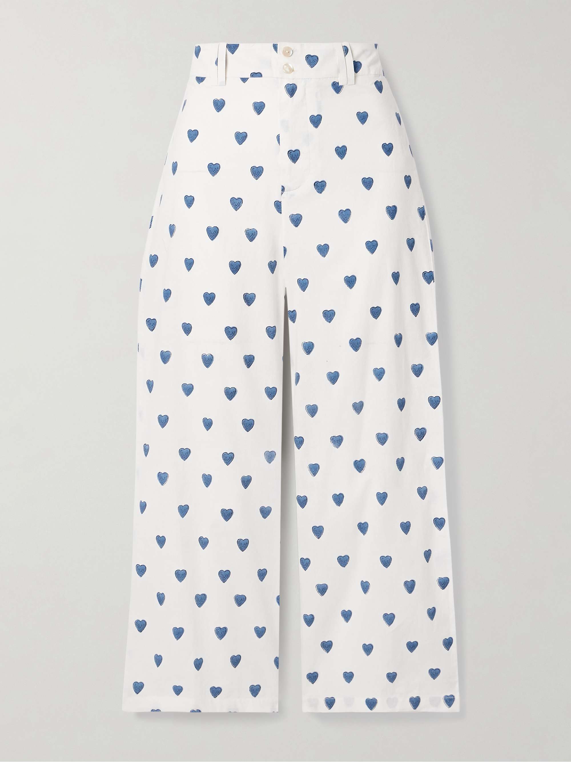 Scout printed cotton straight-leg pants view