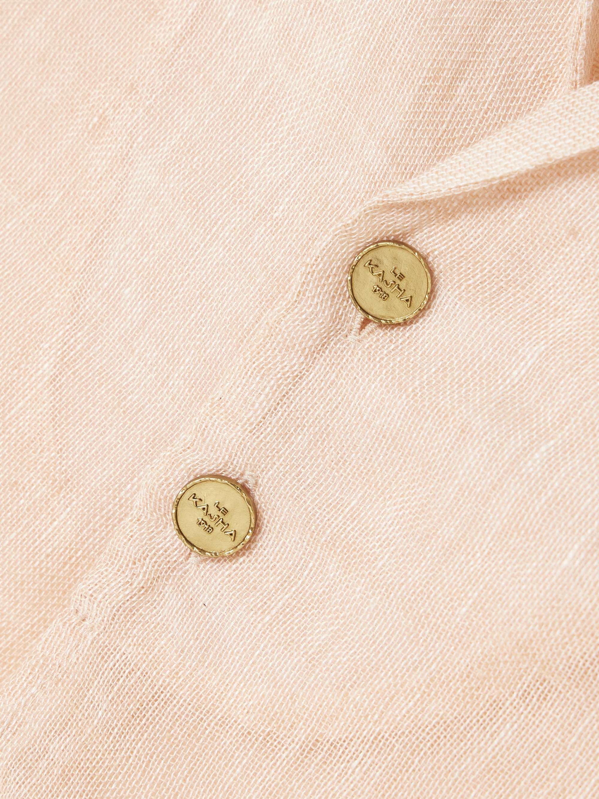 Sanabo tie-detailed linen-gauze top view