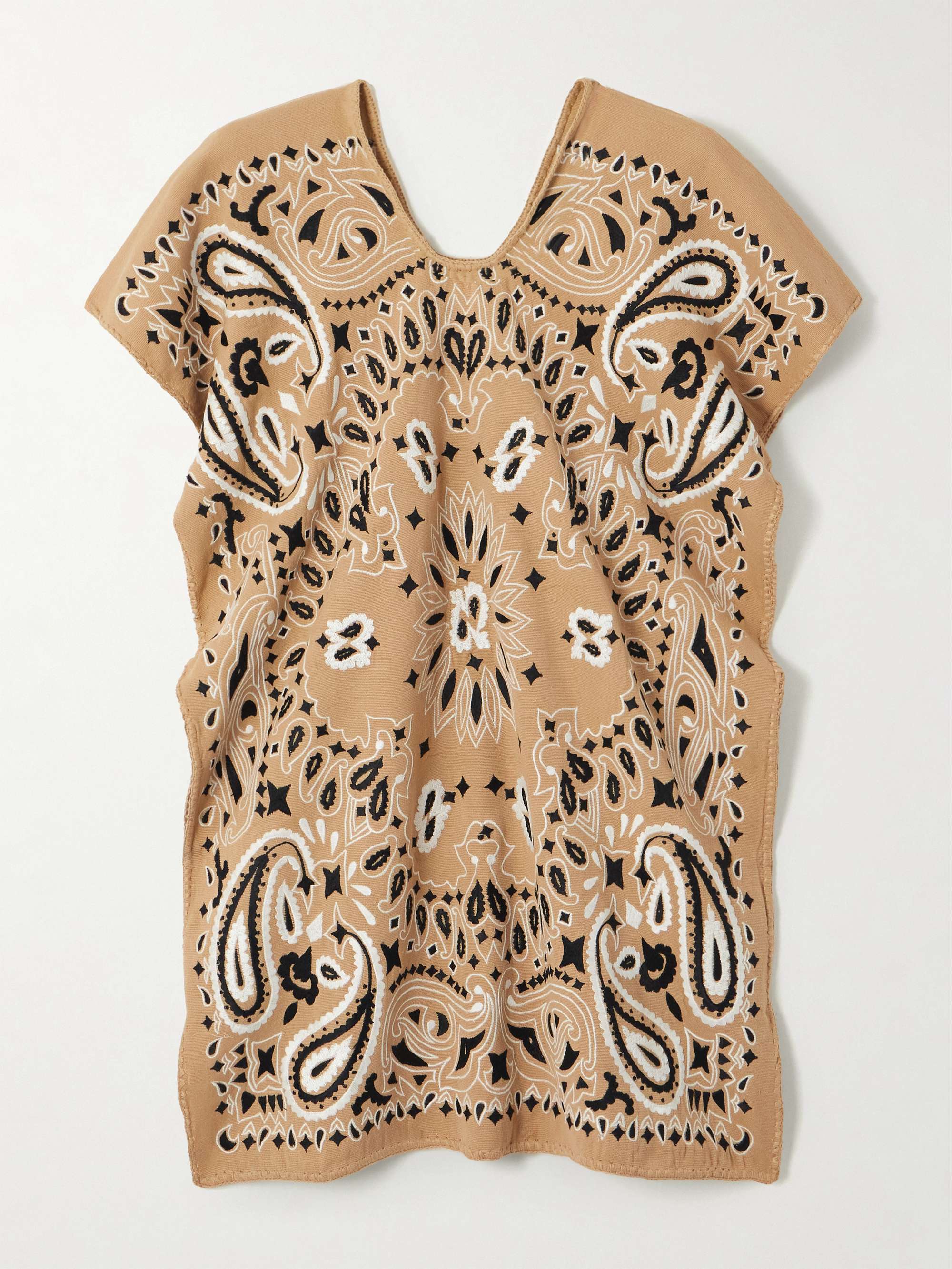 Embroidered cotton-canvas huipil view