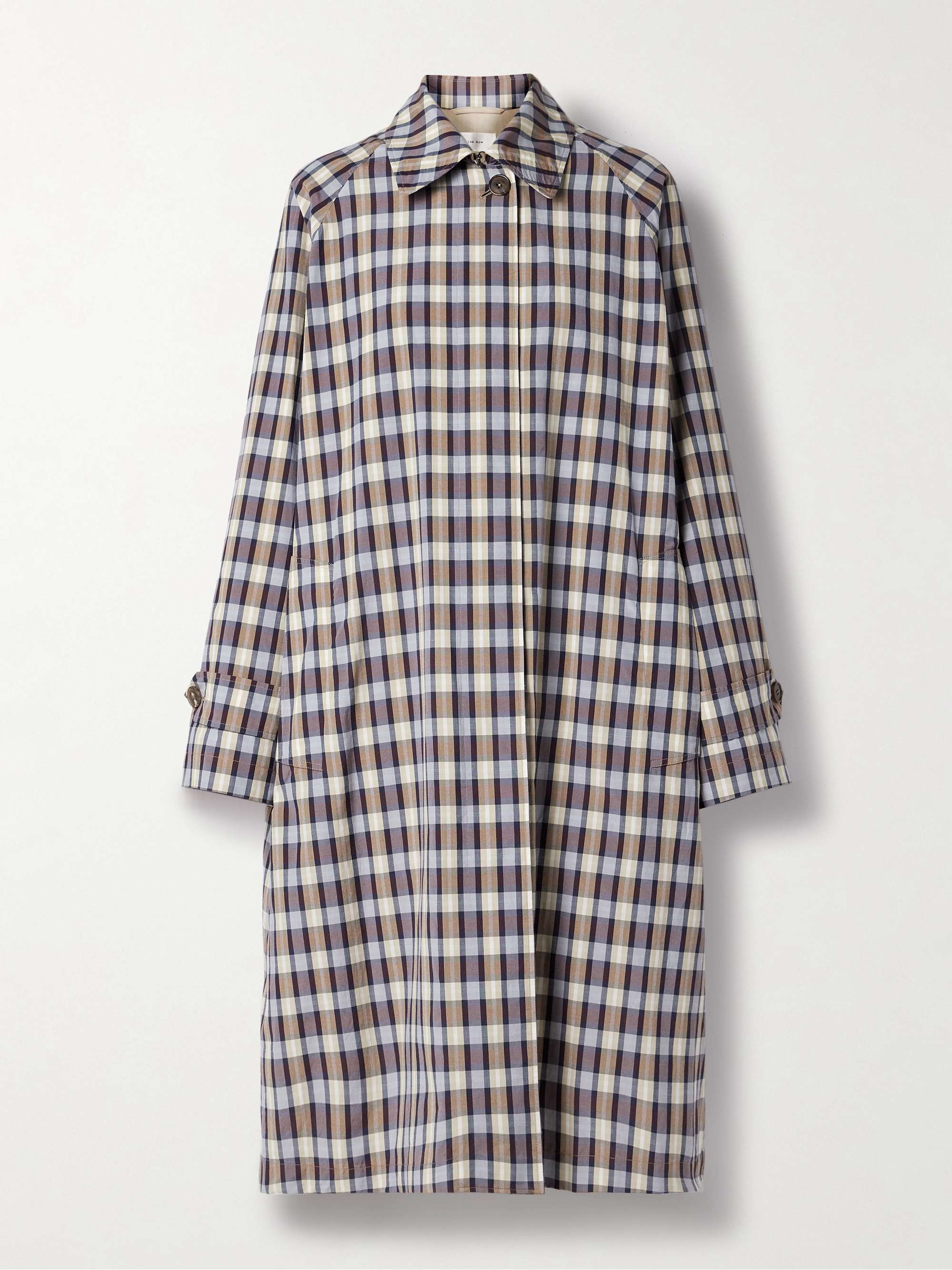 Tavishina checked silk and cotton-blend poplin coat view