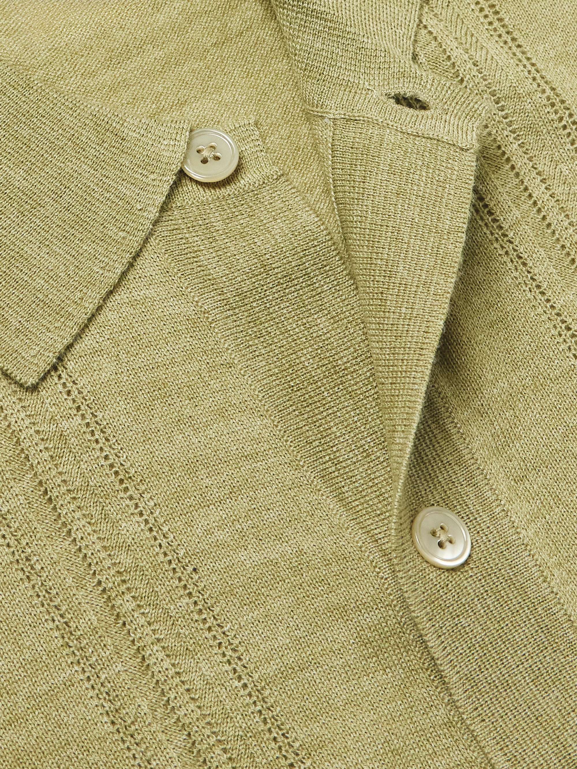 Thor 6584 Pointelle-Knit Wool-Blend Shirt view