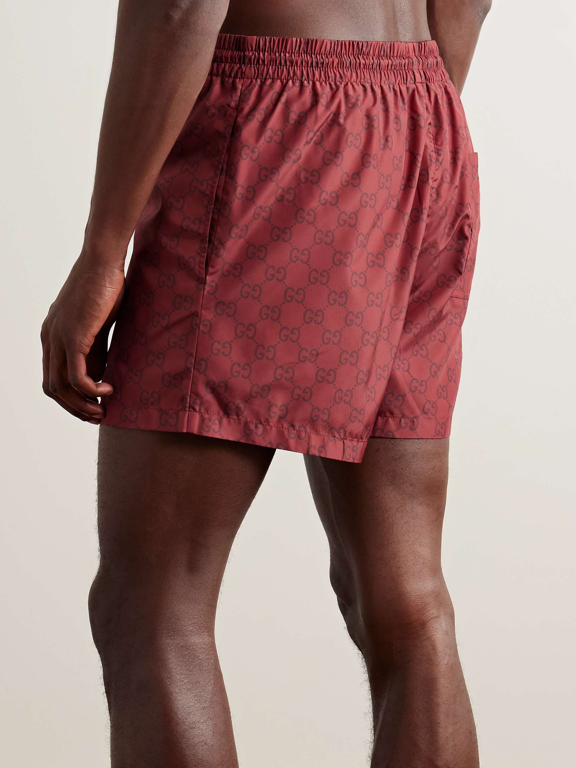 Straight-Leg Short-Length Logo-Print Swim Shorts view