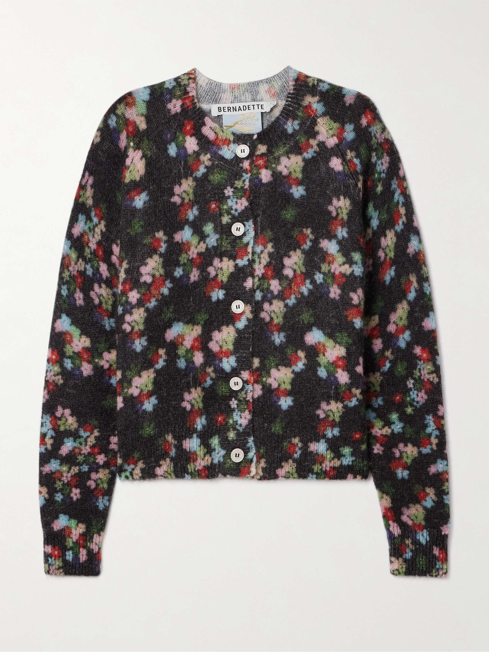 Violetta floral-print mohair-blend cardigan view