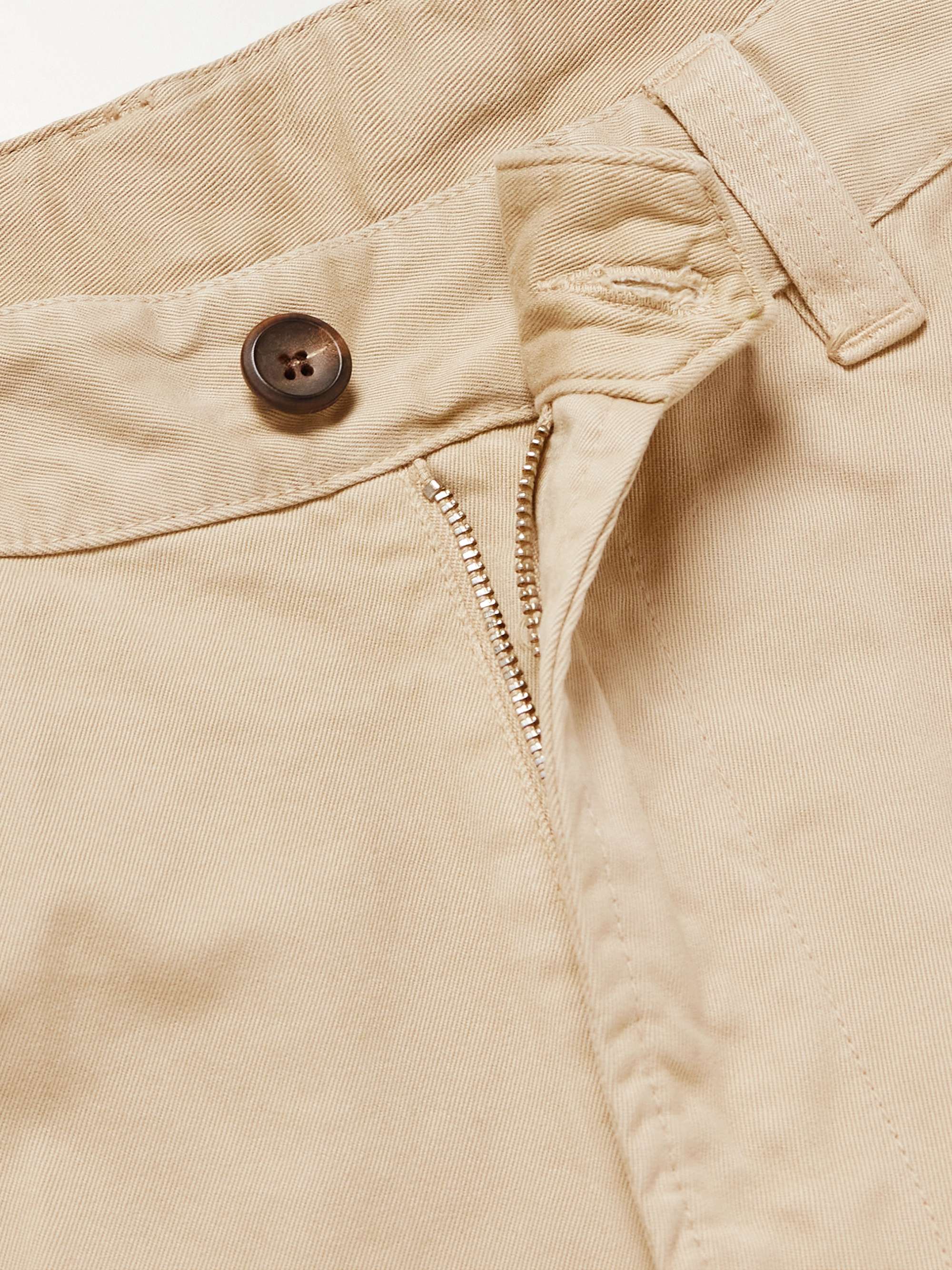 Straight-Leg Peached Cotton-Twill Trousers view