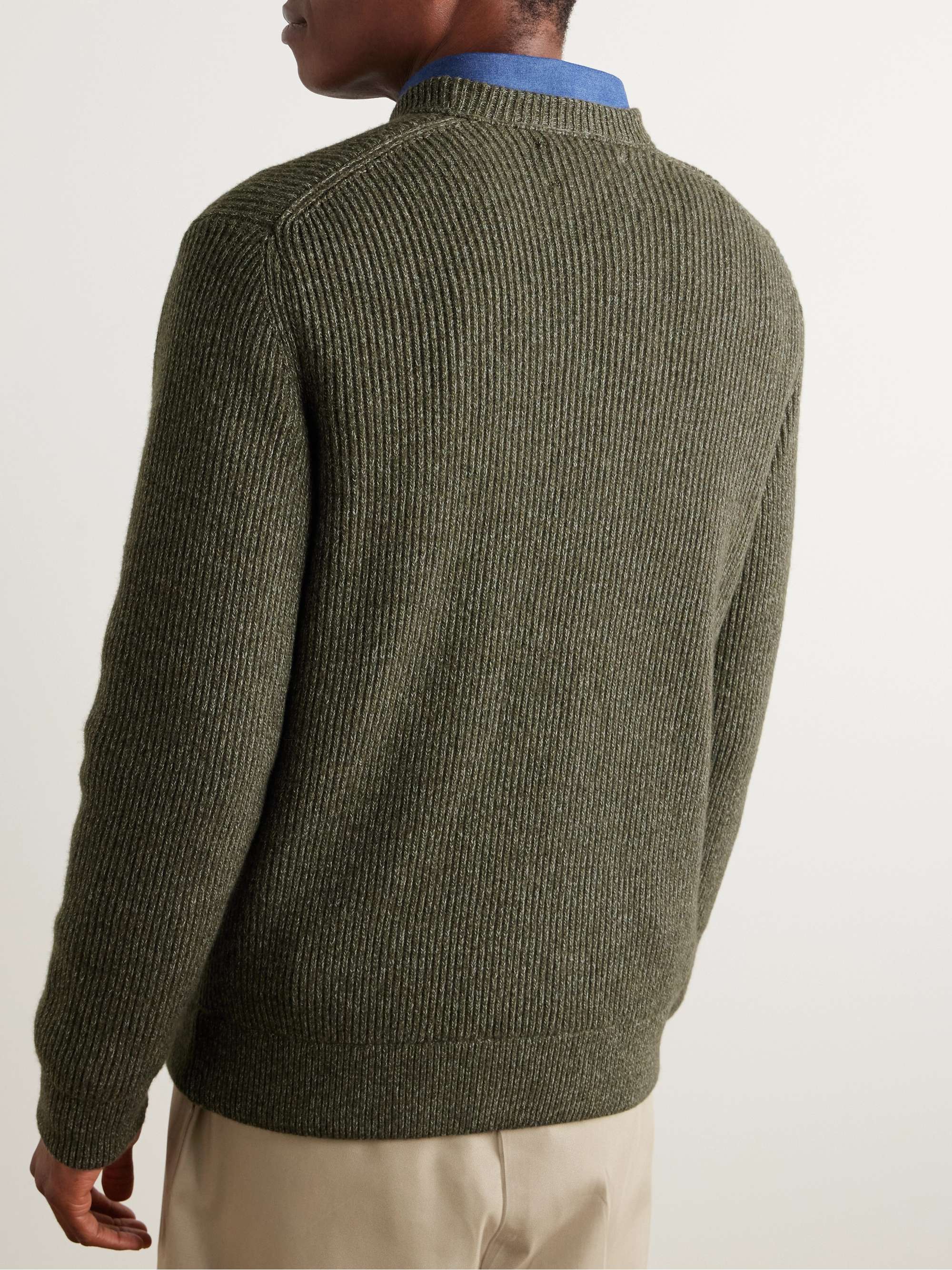 Glamis Ribbed Wool and Cotton-Blend Sweater view