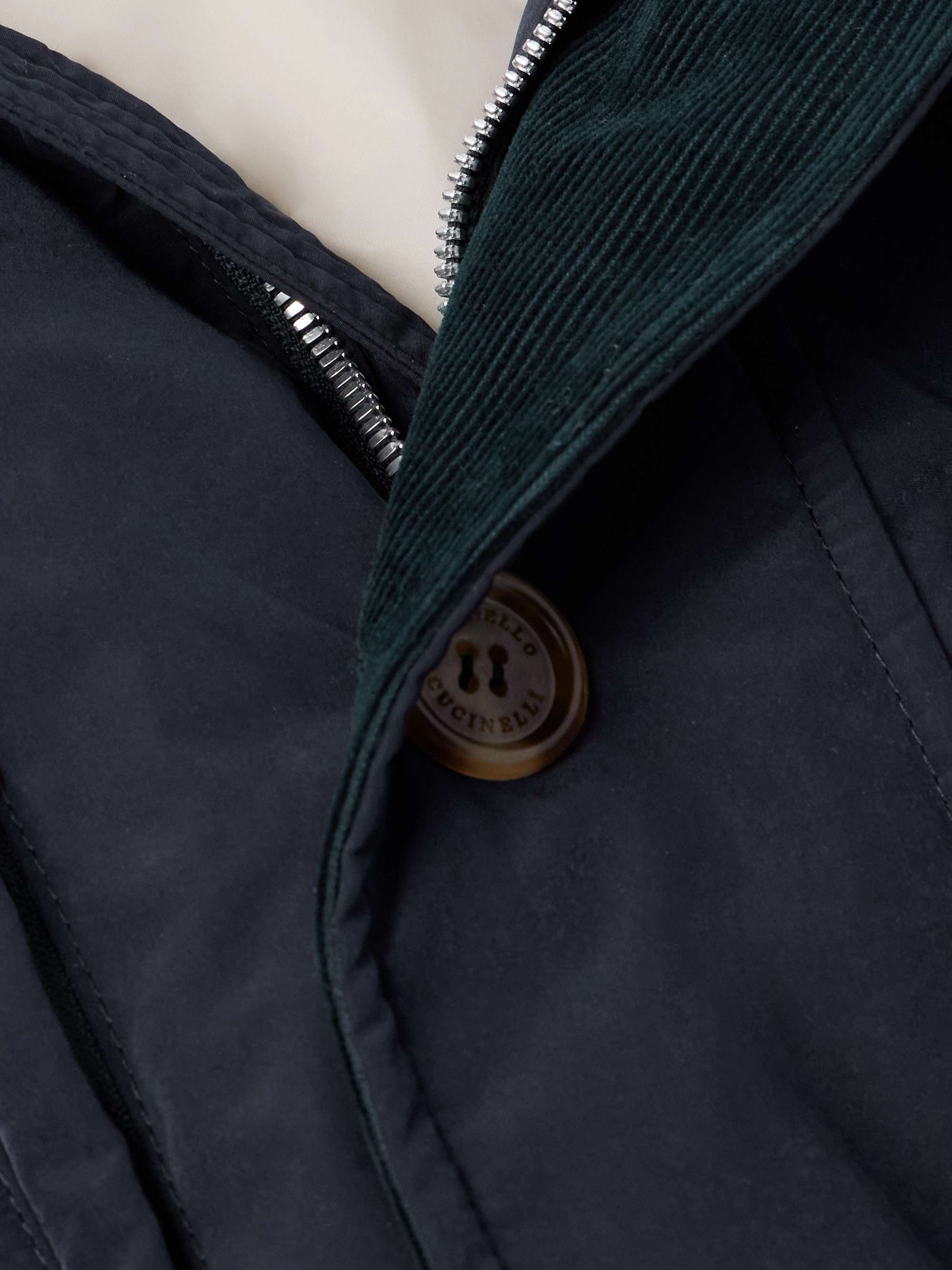 Cotton-Corduroy Trimmed Belted Padded Shell Jacket view
