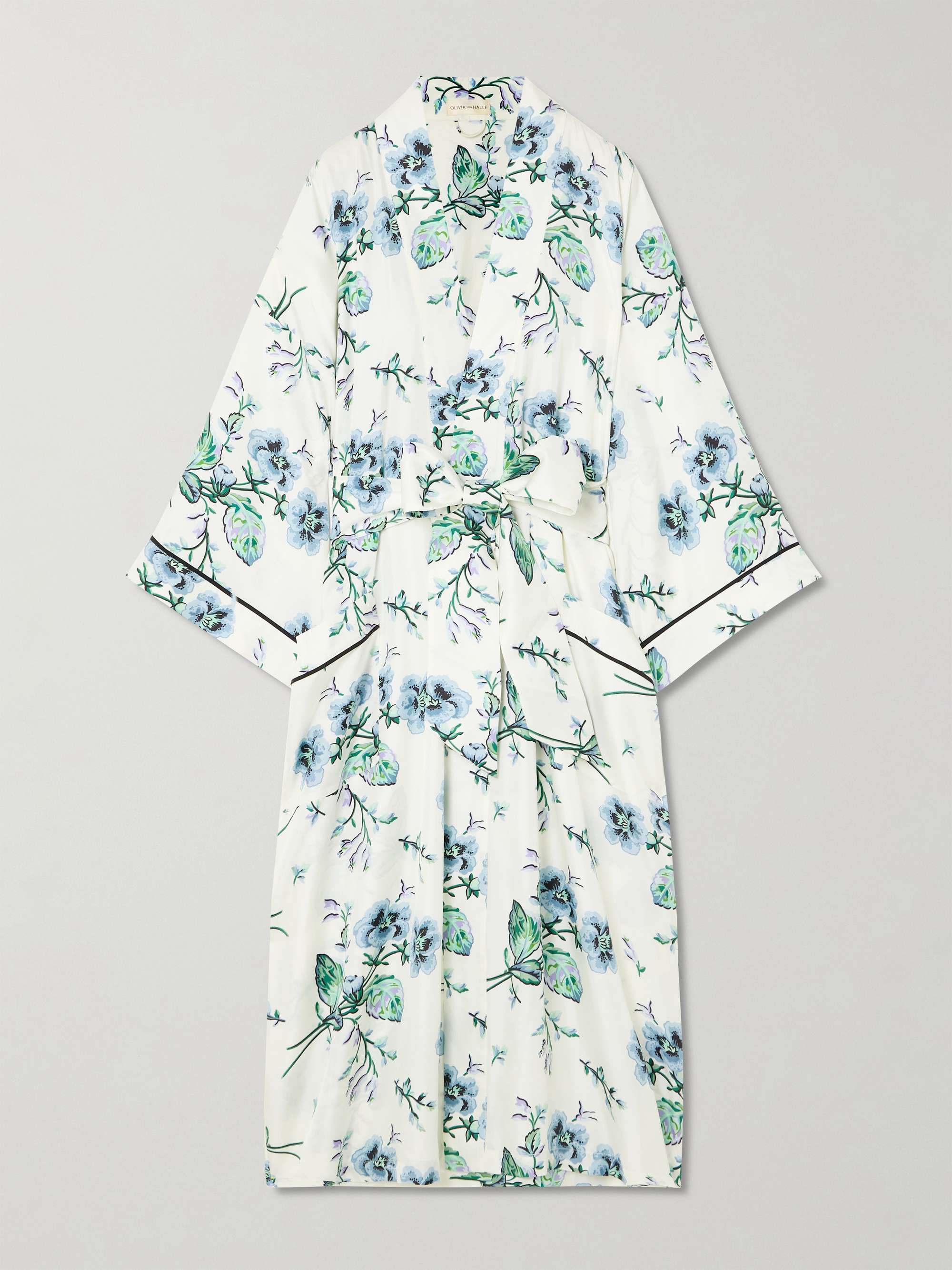 Sabine printed silk robe view