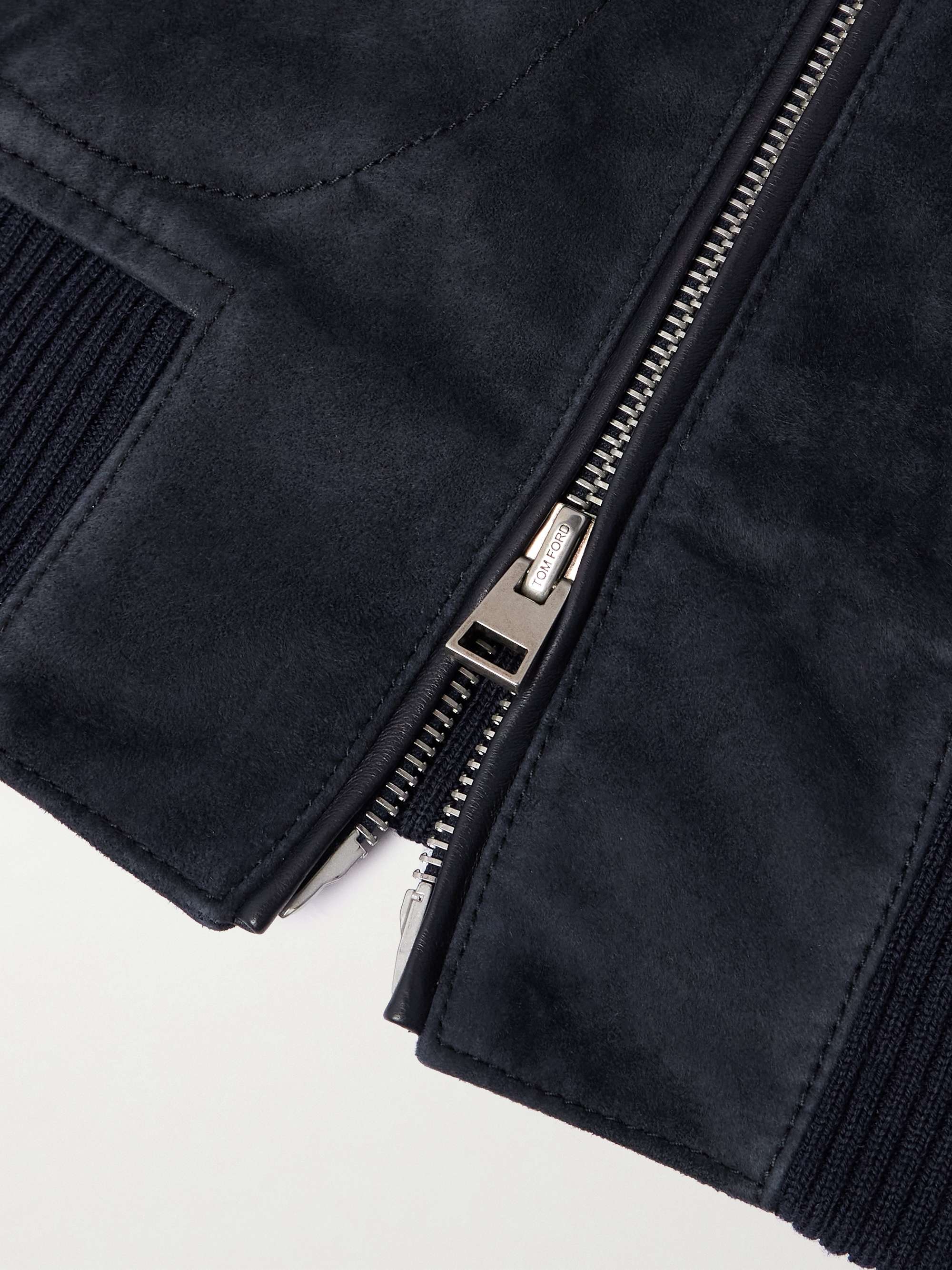 Slim-Fit Suede and Merino Wool and Cashmere-Blend Jacket view