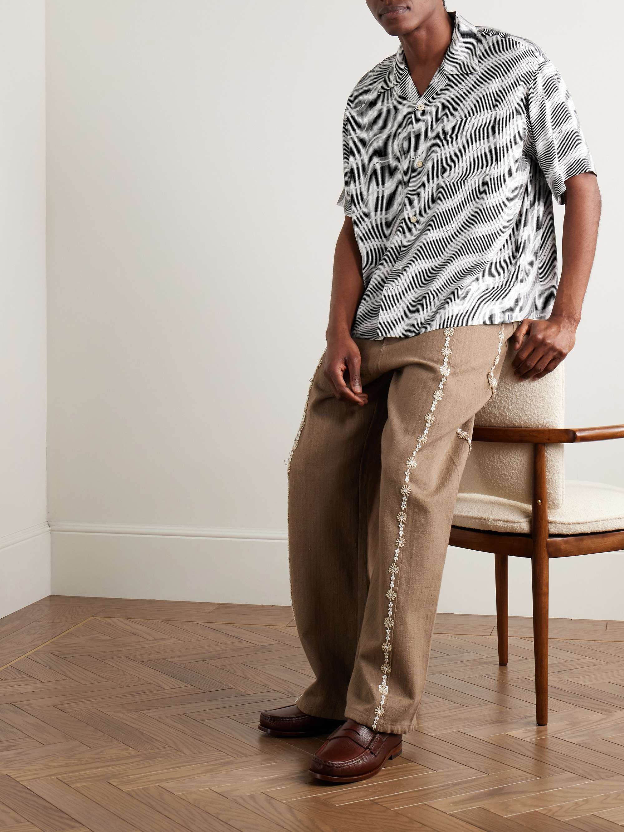 Copa Camp-Collar Printed Canvas Shirt view
