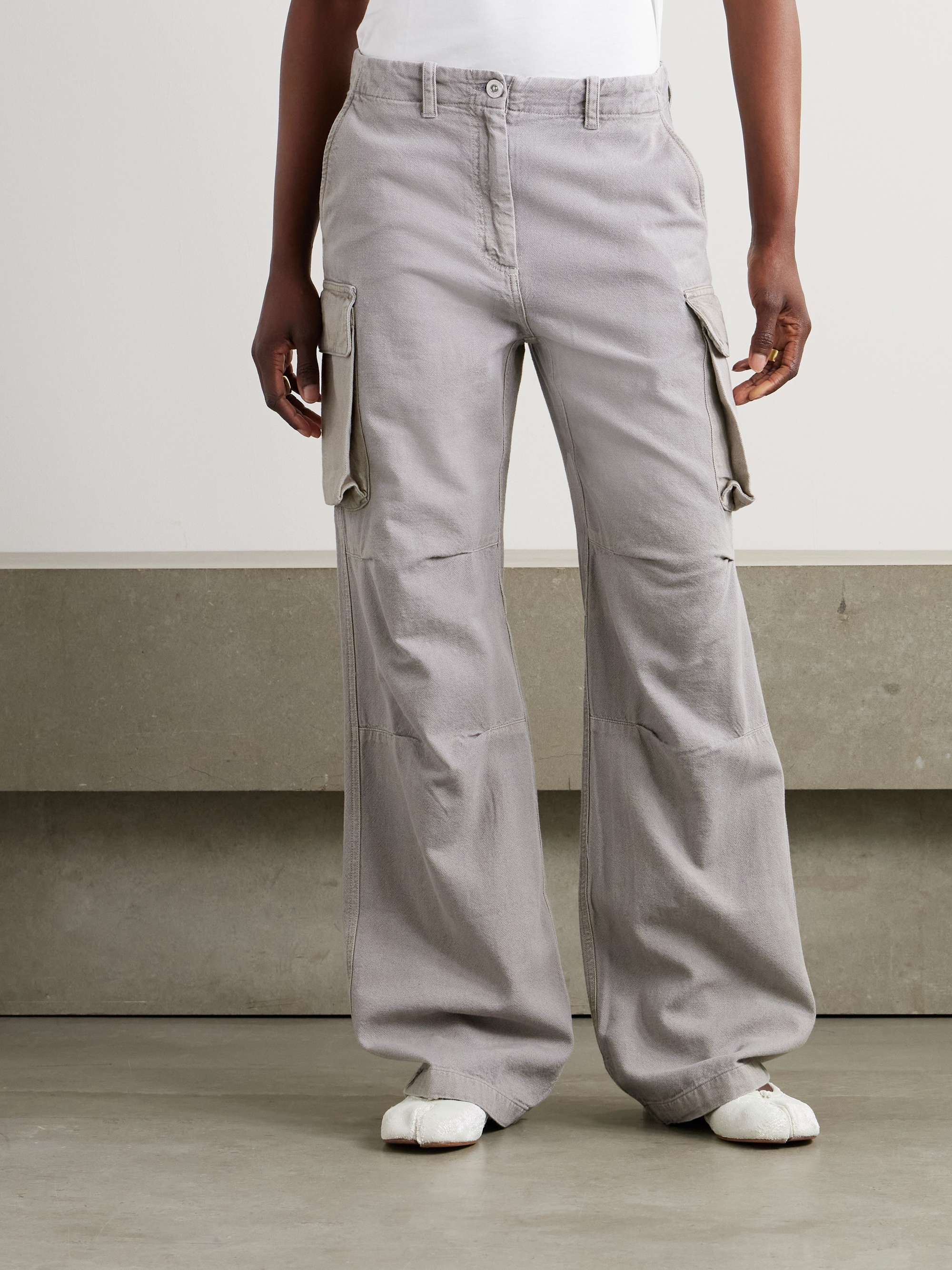 Peak cotton and hemp-blend canvas straight-leg cargo pants view