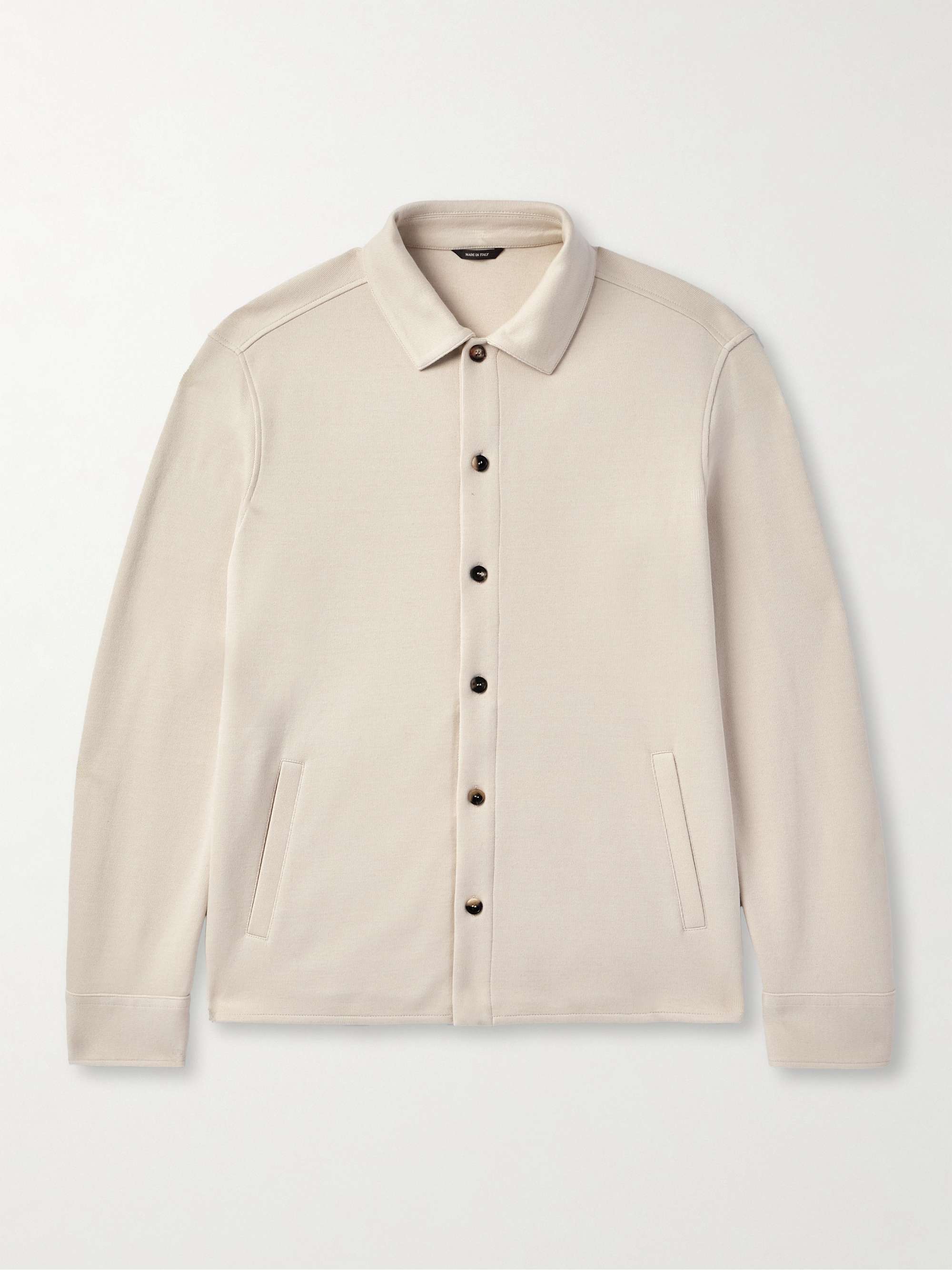 Cotton, Silk and Cashmere-Blend Overshirt view