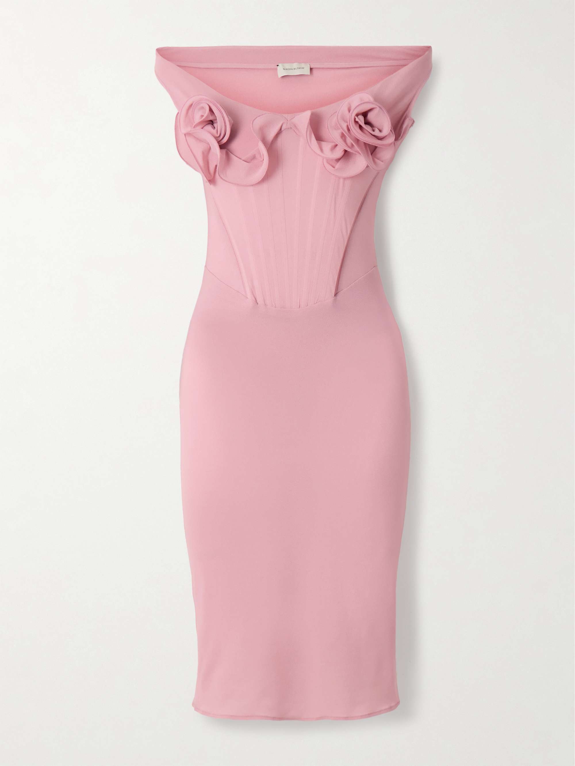 Stretch-silk midi dress view