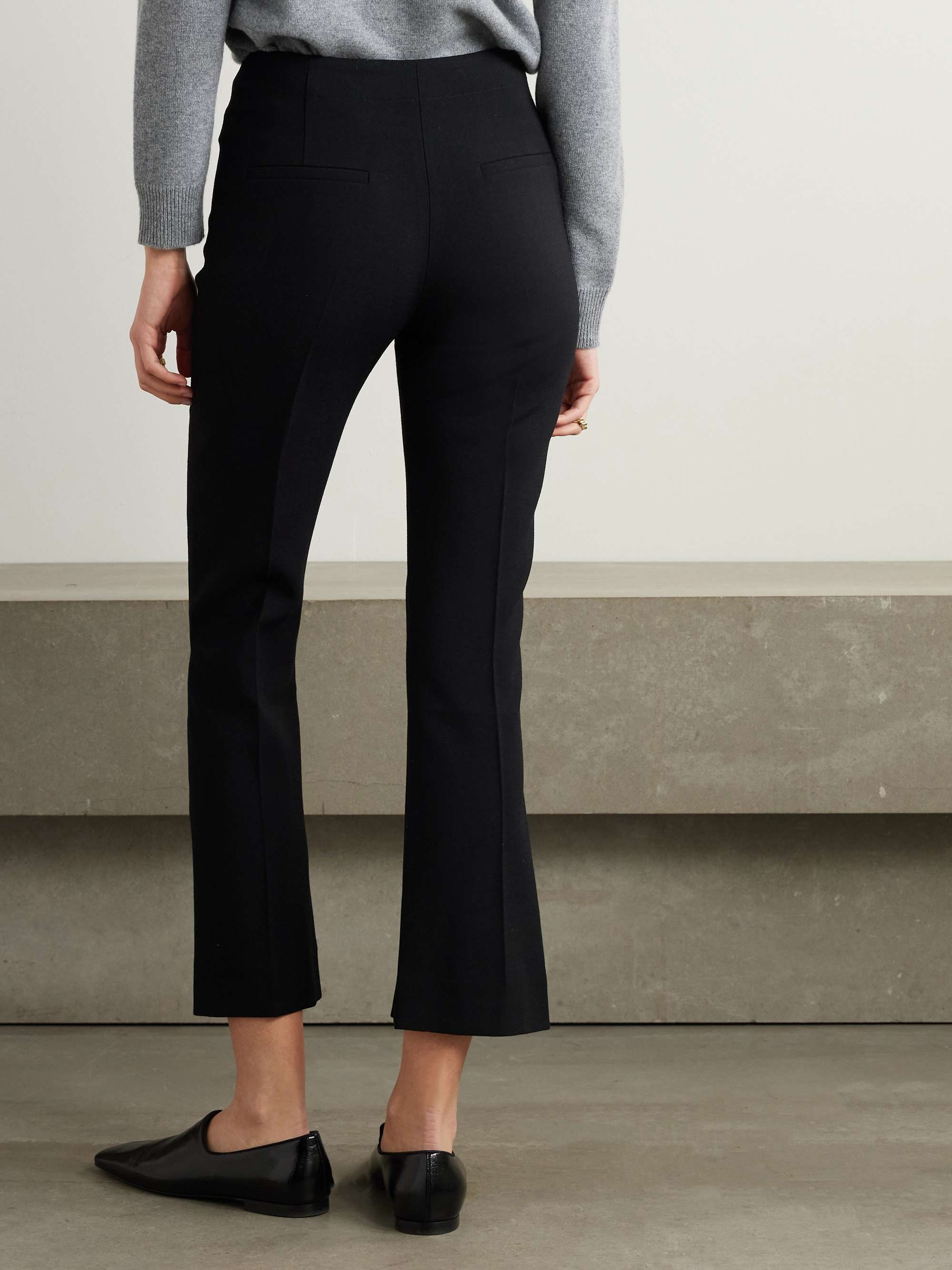 Talia cropped pleated crepe flared pants view