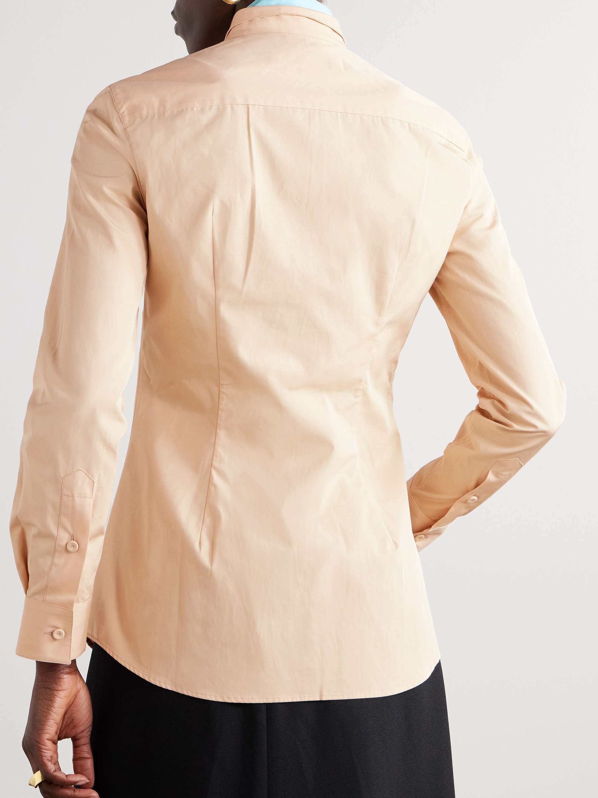 Embroidered organic cotton-poplin shirt view