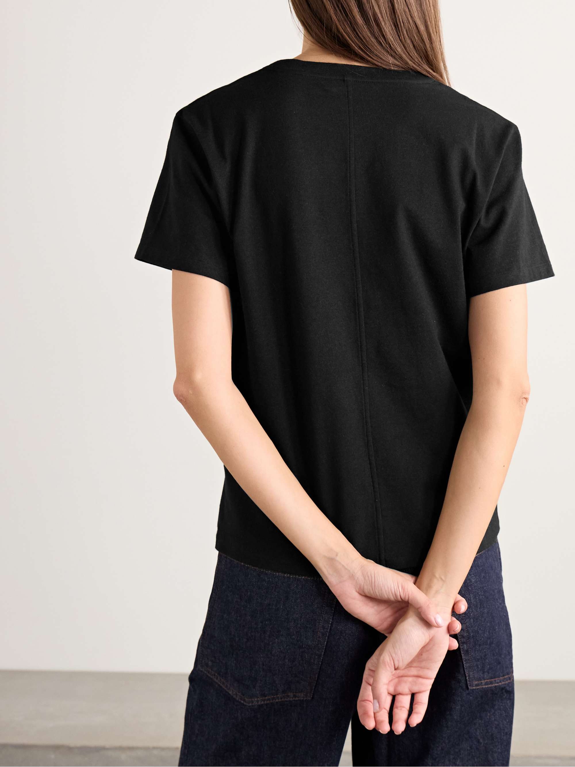 Calibi cotton and silk-blend jersey T-shirt view
