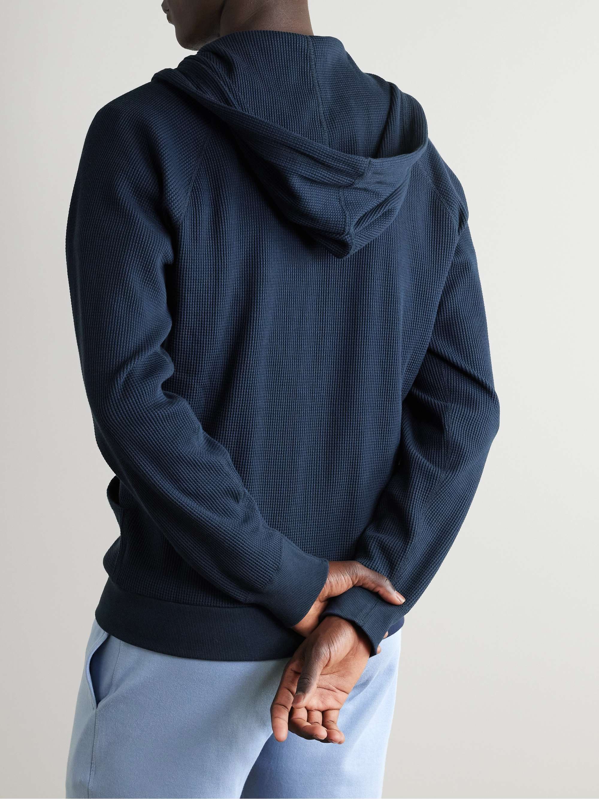 Waffle-Knit Cotton-Blend Zip-Up Hoodie view