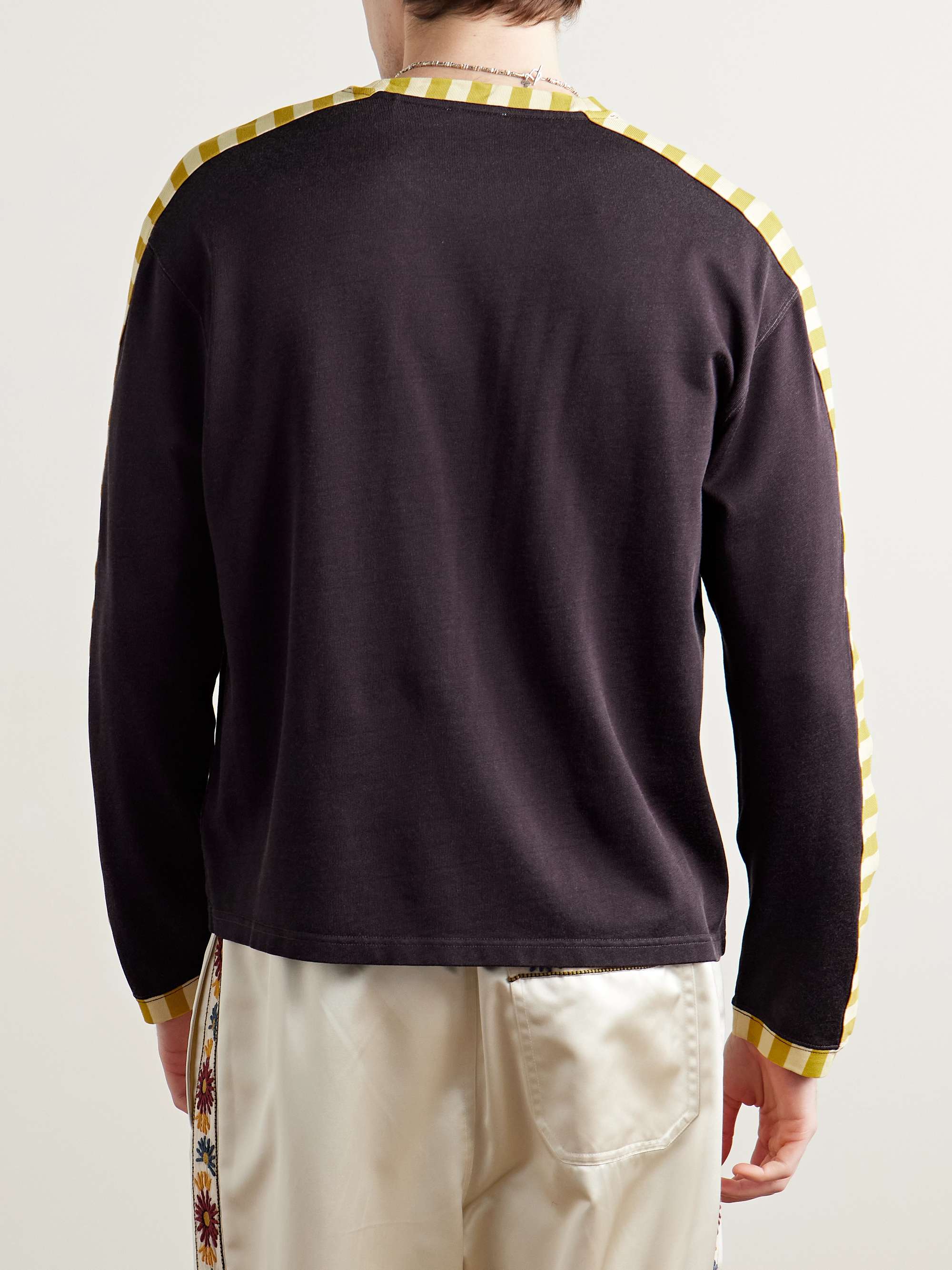 Medalist Appliquéd Striped Jersey T-Shirt view