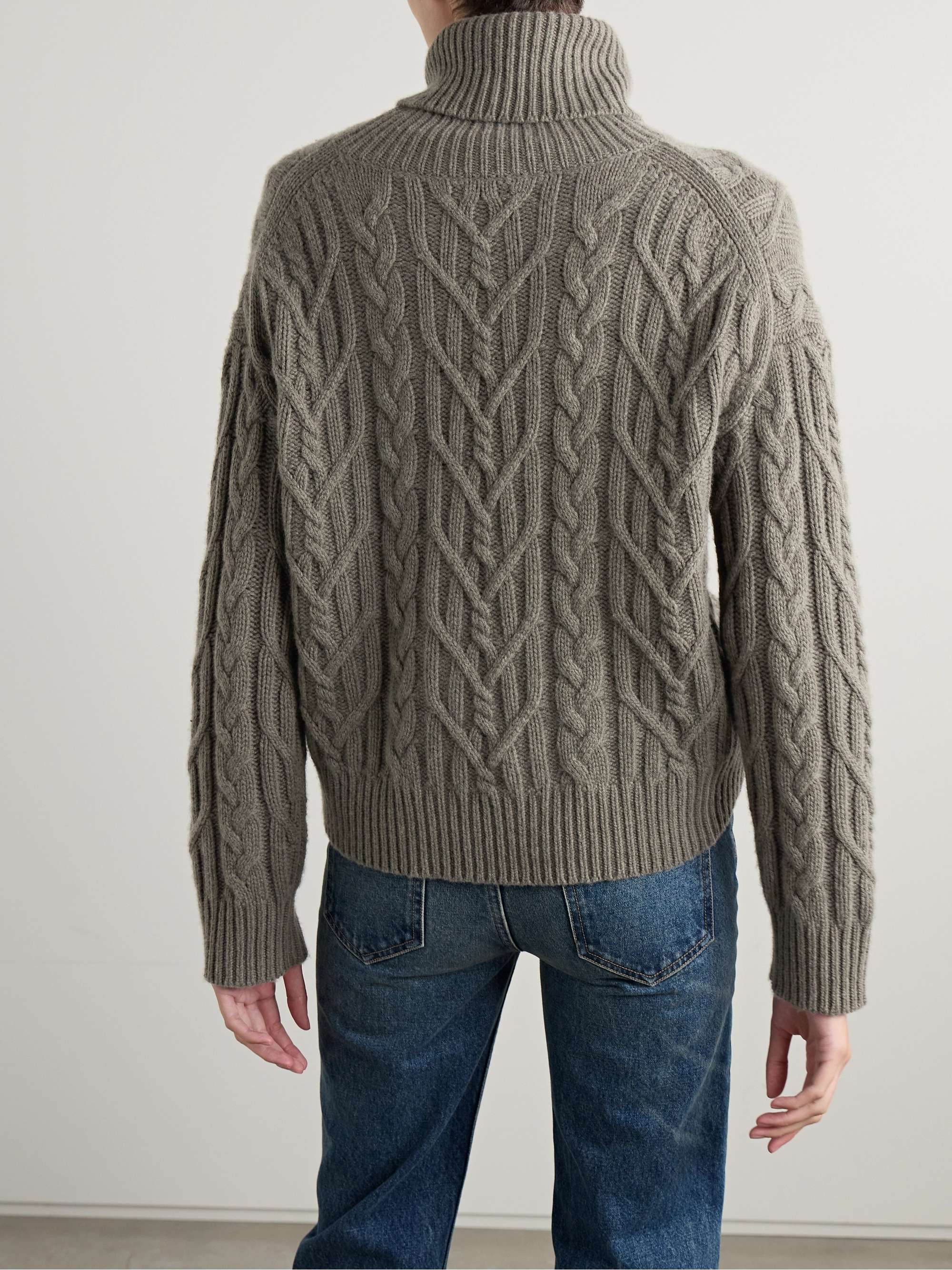 Gigi cable-knit cashmere turtleneck sweater view