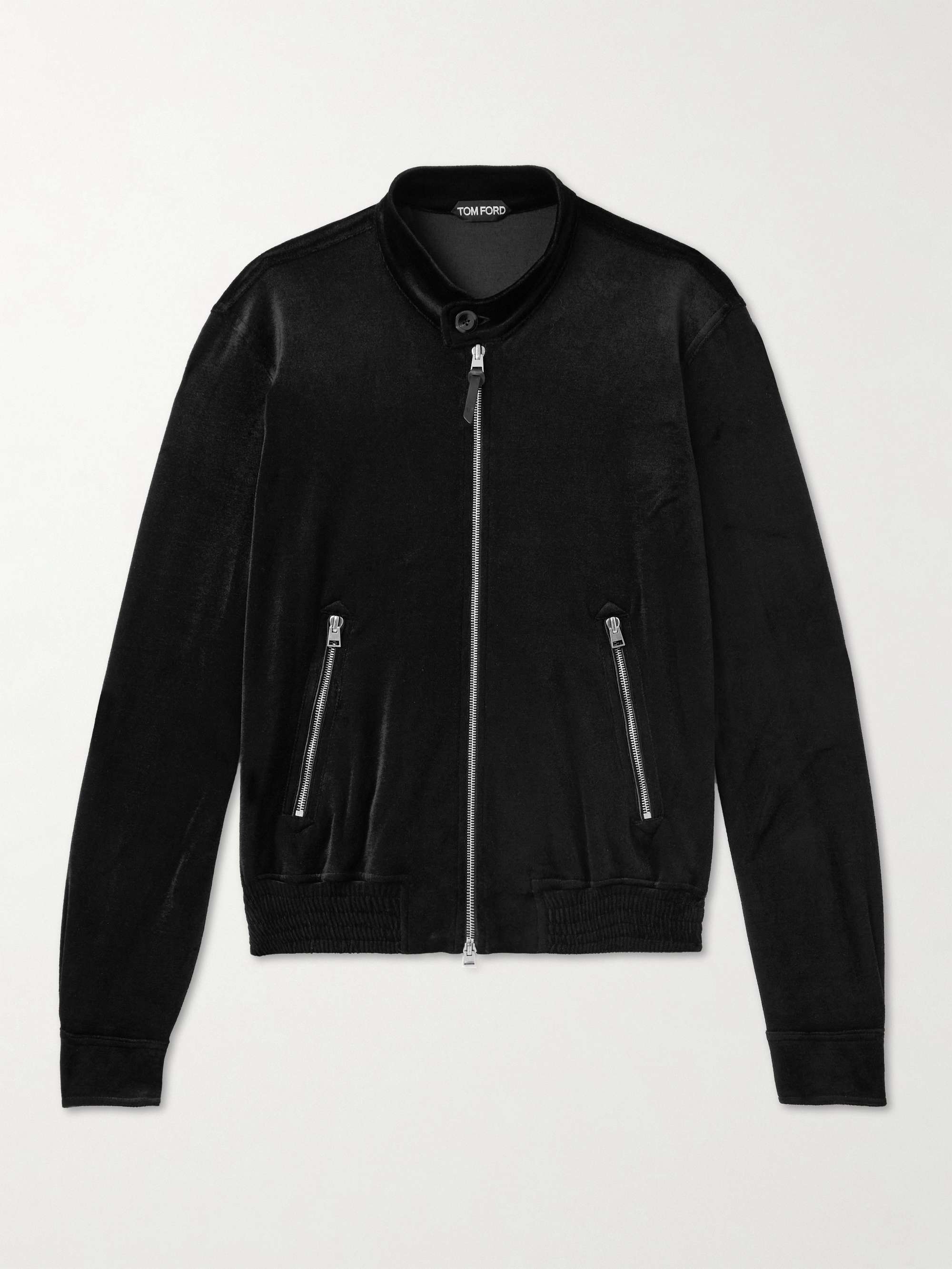 Silk and Cotton-Blend Velvet Track Jacket view