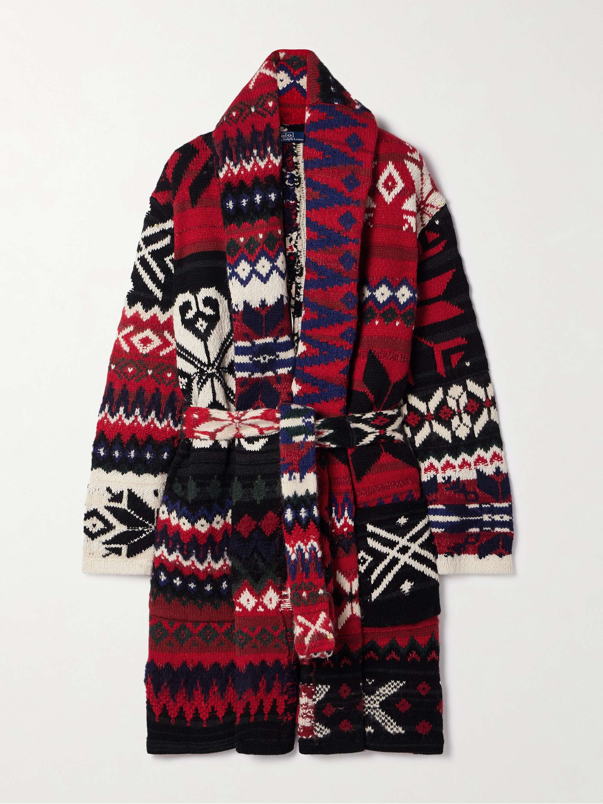 Belted Fair Isle wool-blend cardigan view