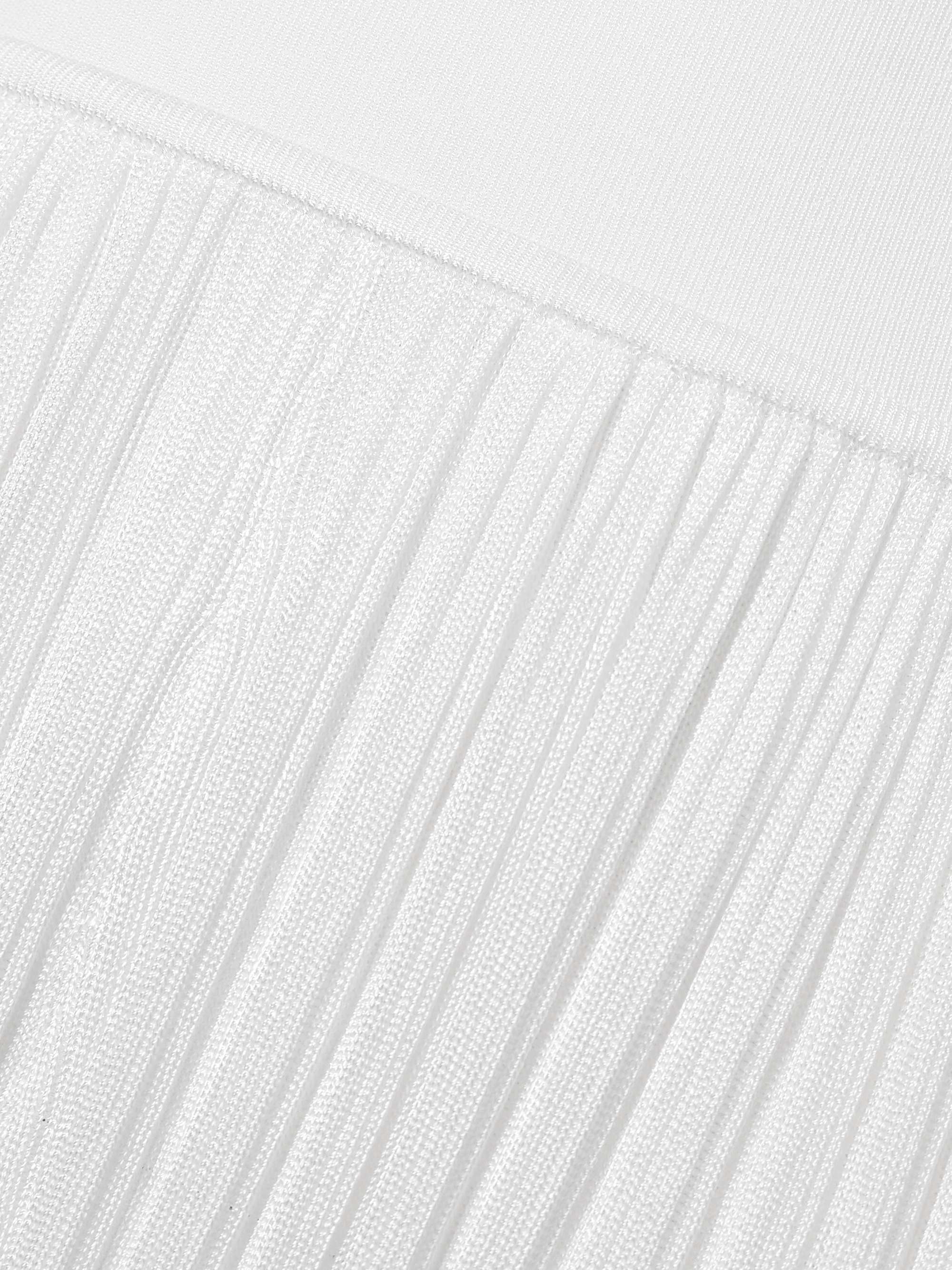 Pleated stretch-knit wide-leg pants view