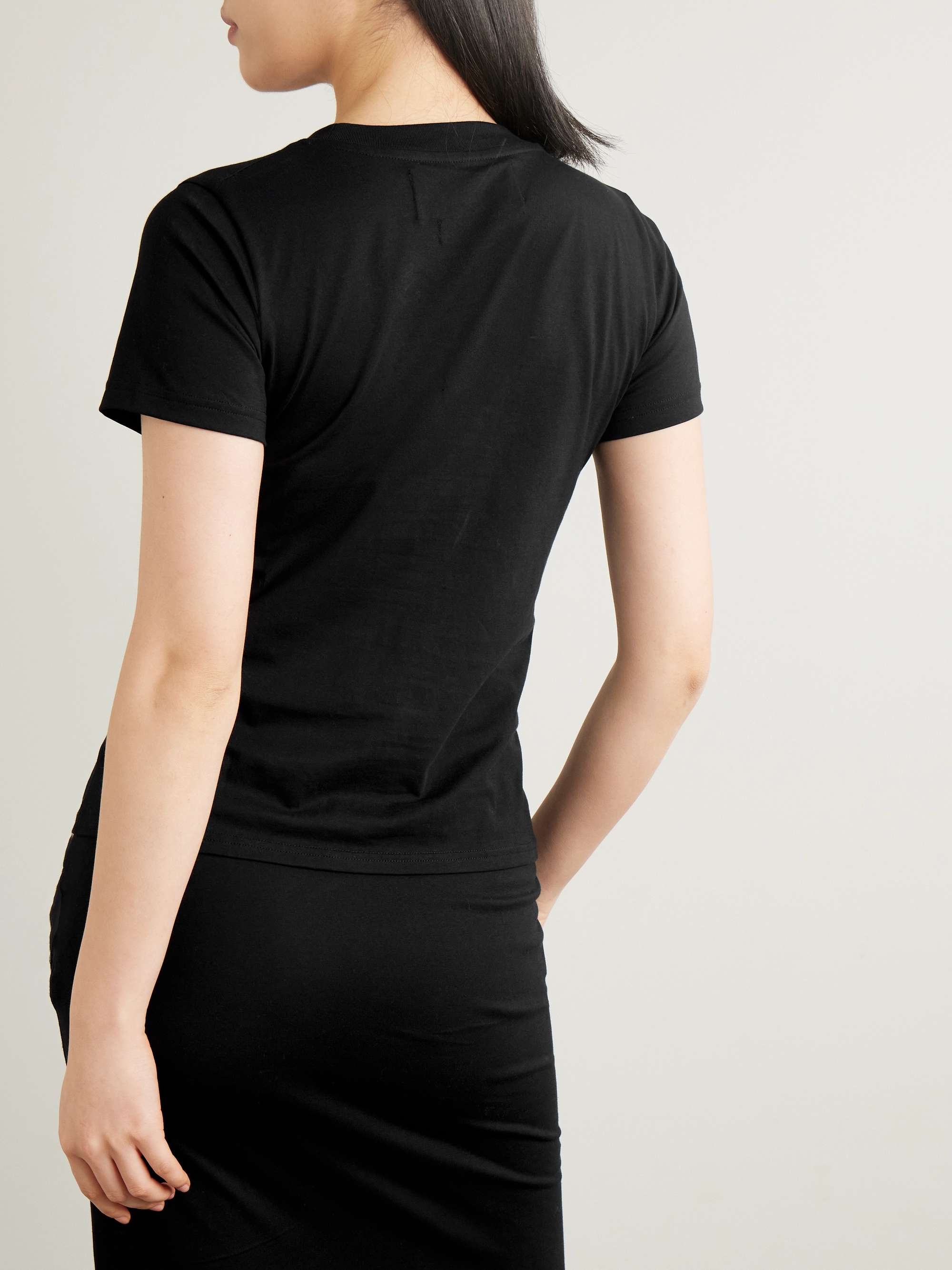 Embellished printed cotton-jersey T-shirt view