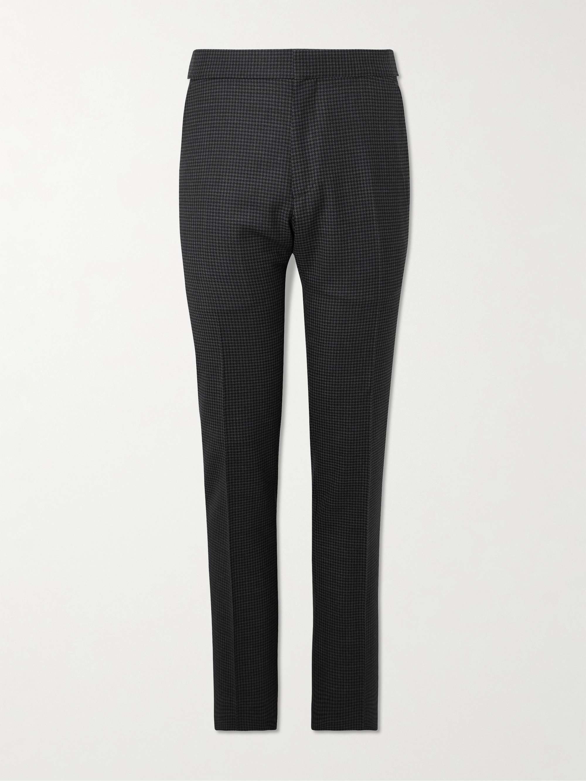 Dyllan Slim-Fit Houndstooth Wool-Blend Suit Trousers view