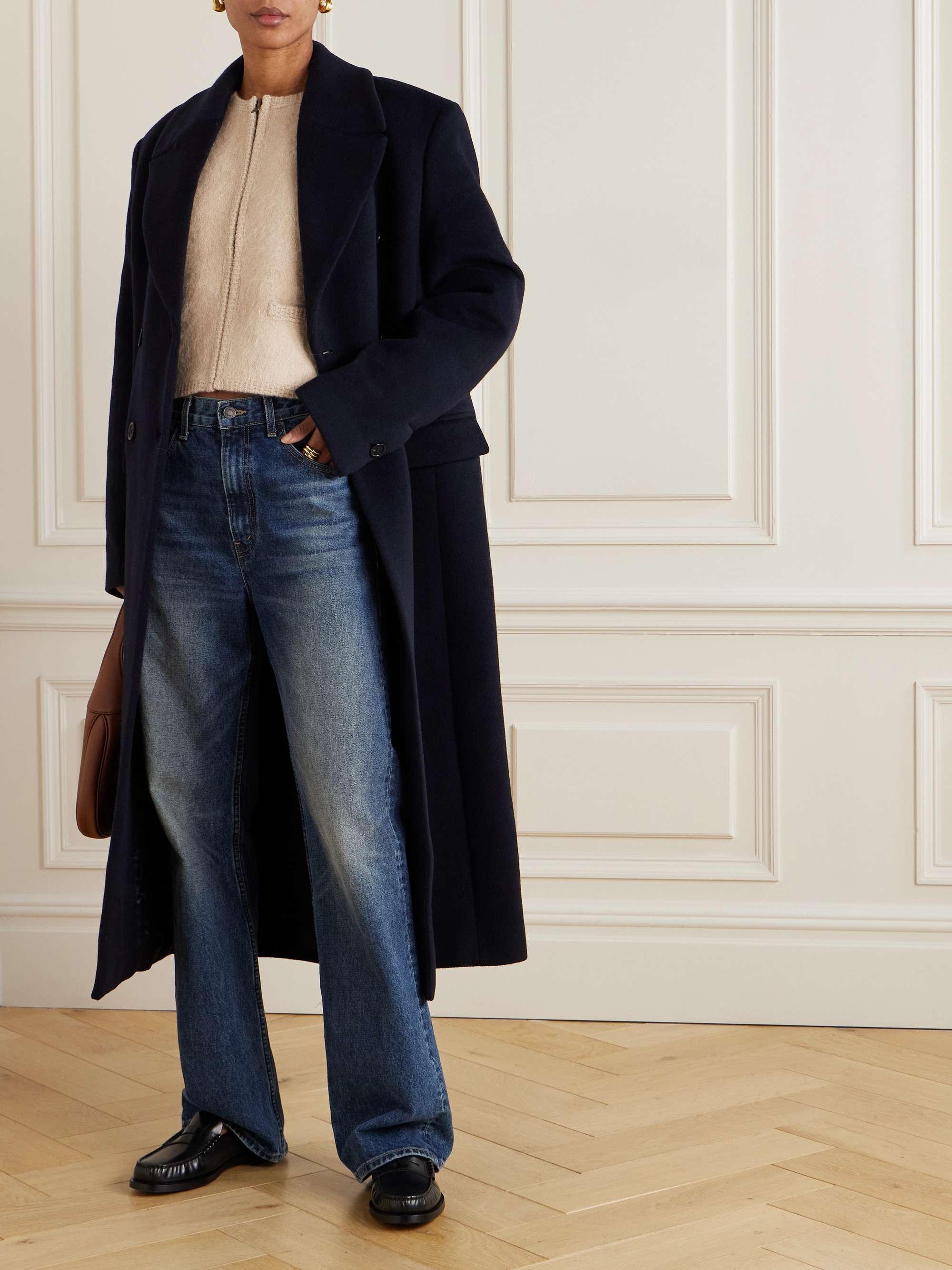 Brushed wool-blend cardigan view