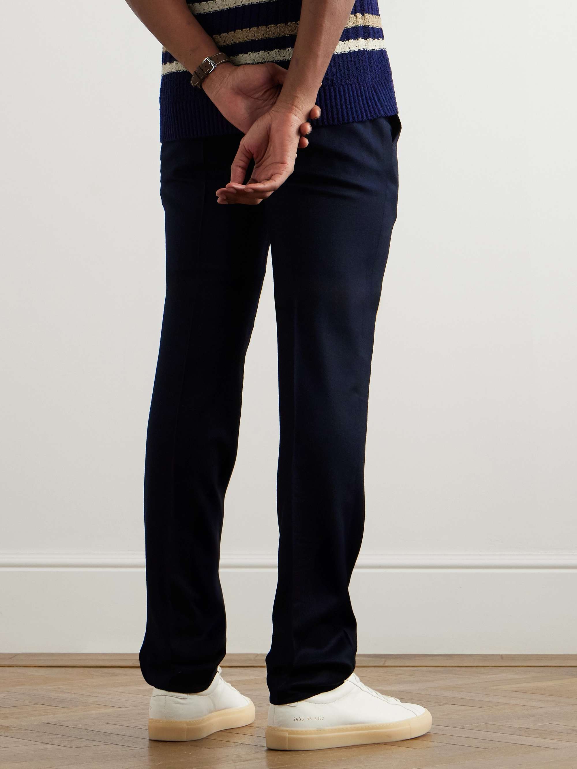 Venezia 1951 Slim-Fit Brushed Wool-Twill Trousers view