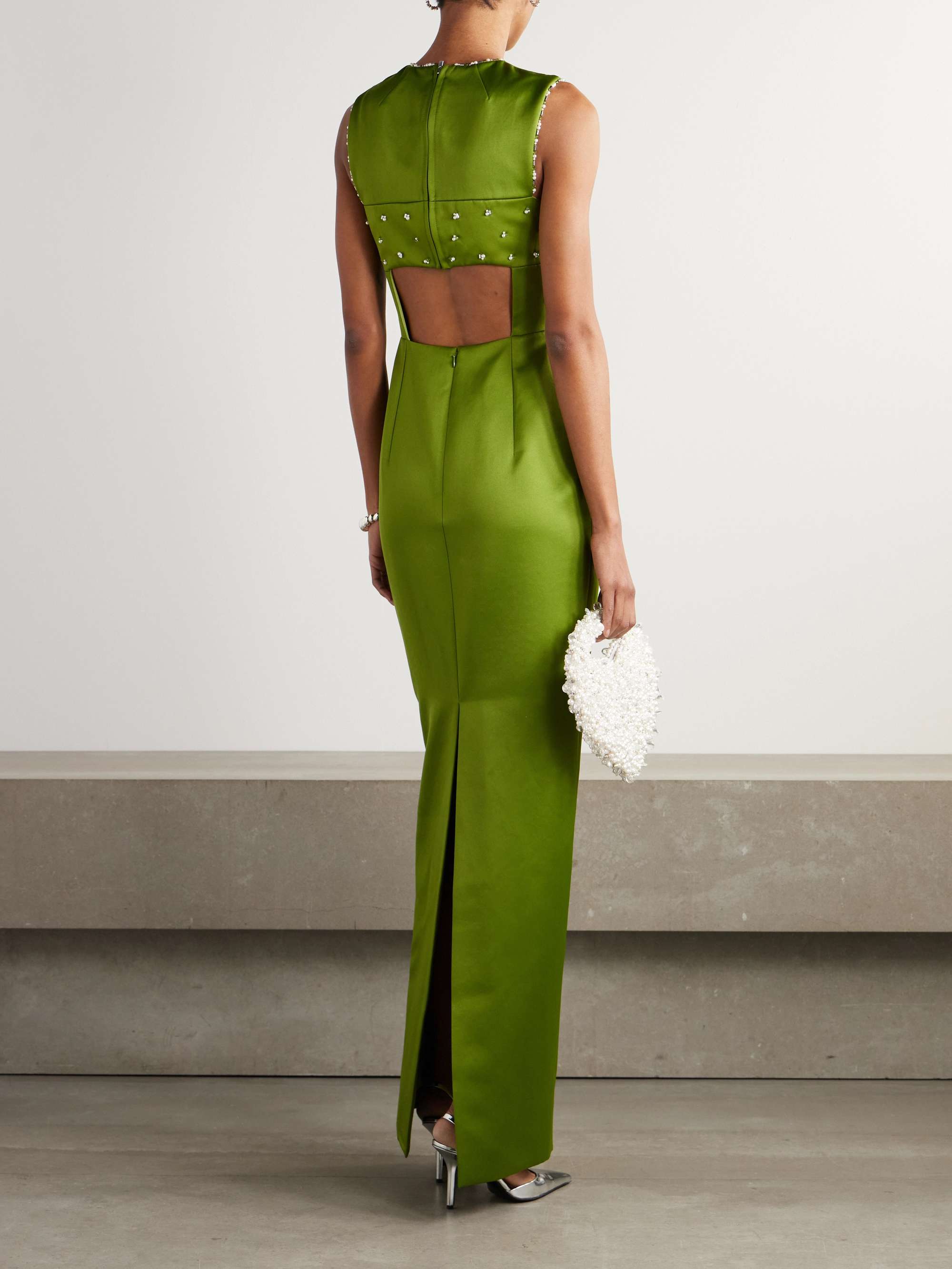 Amadine embellished recycled-satin gown view