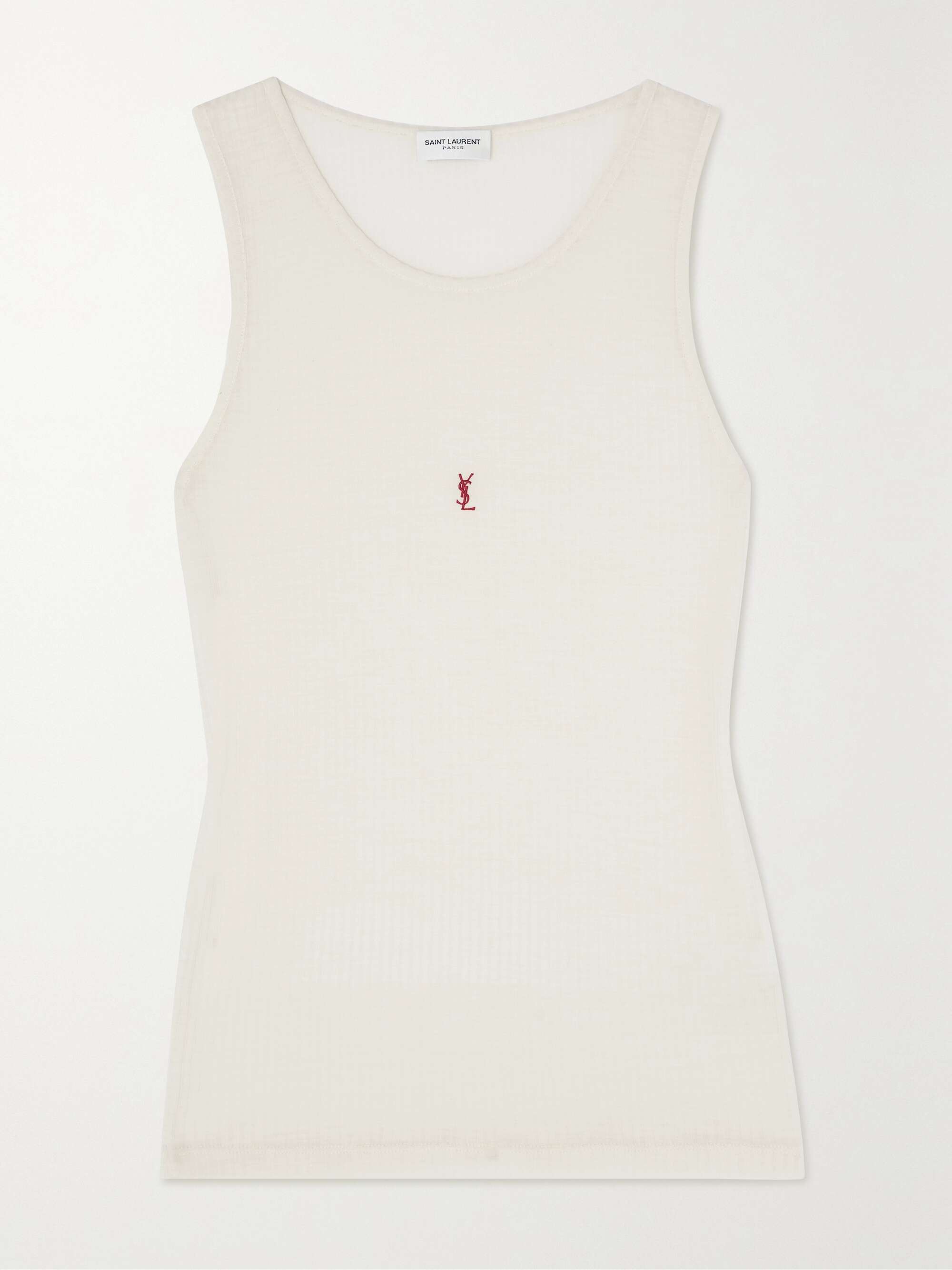 Cassandre embroidered ribbed wool tank view