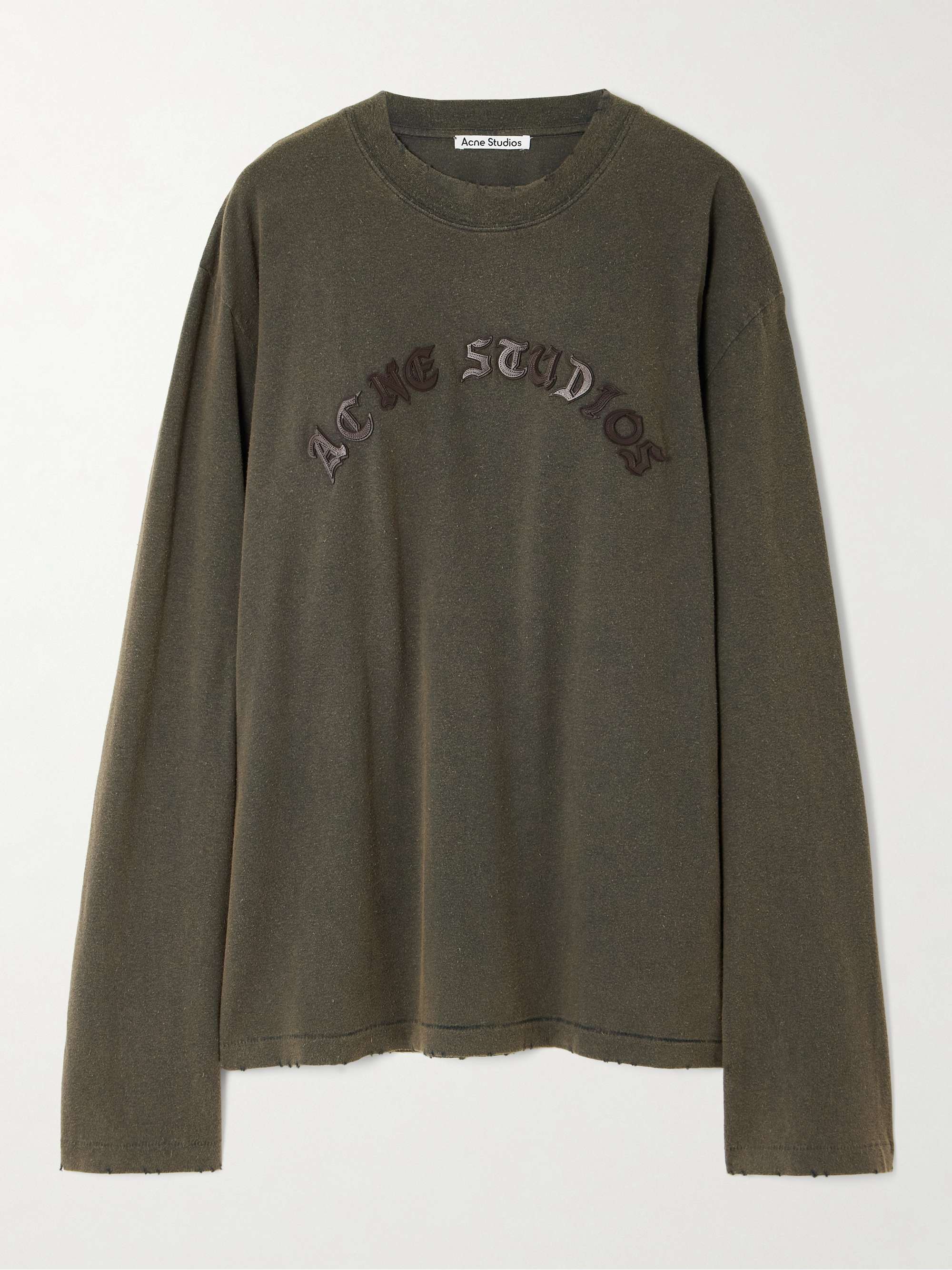 Distressed appliquéd cotton-jersey T-shirt view