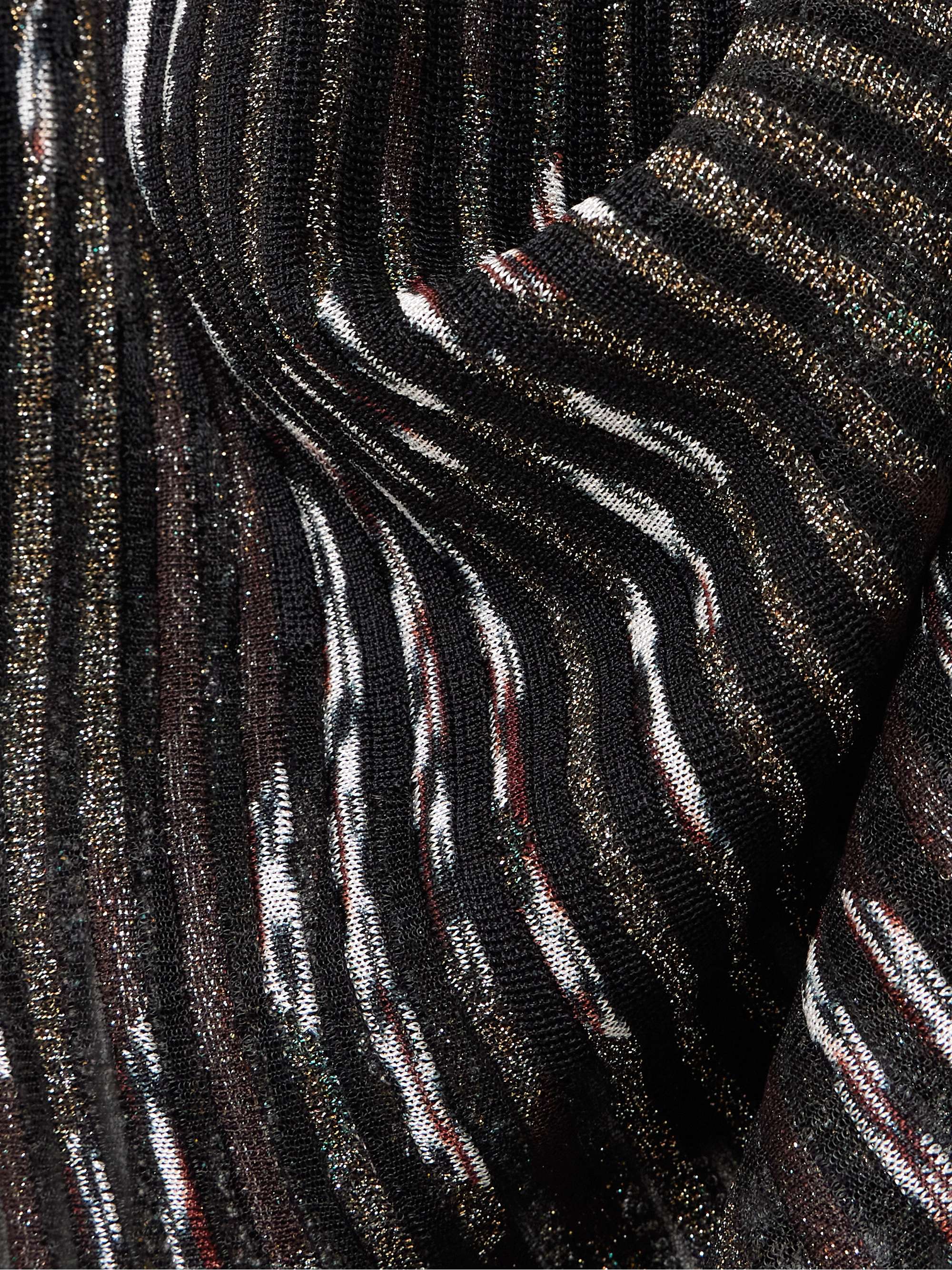 Striped metallic jacquard-knit maxi skirt view