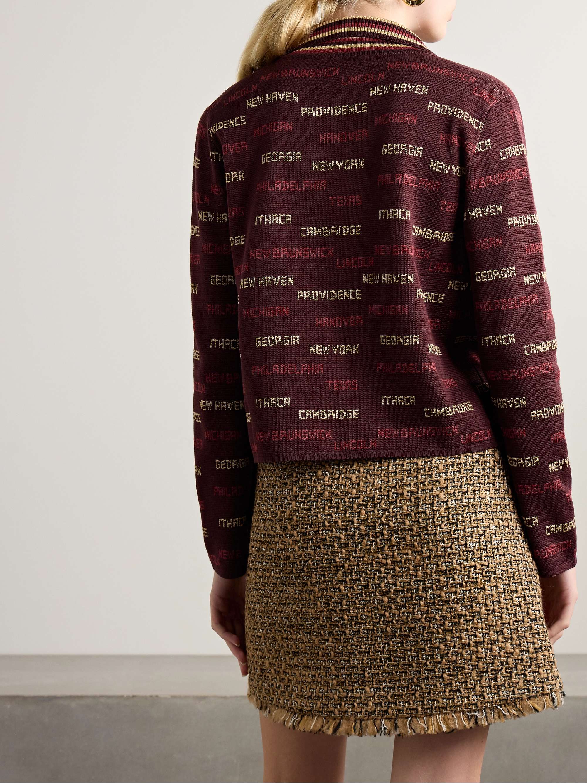 Gridiron cotton-jacquard cardigan view