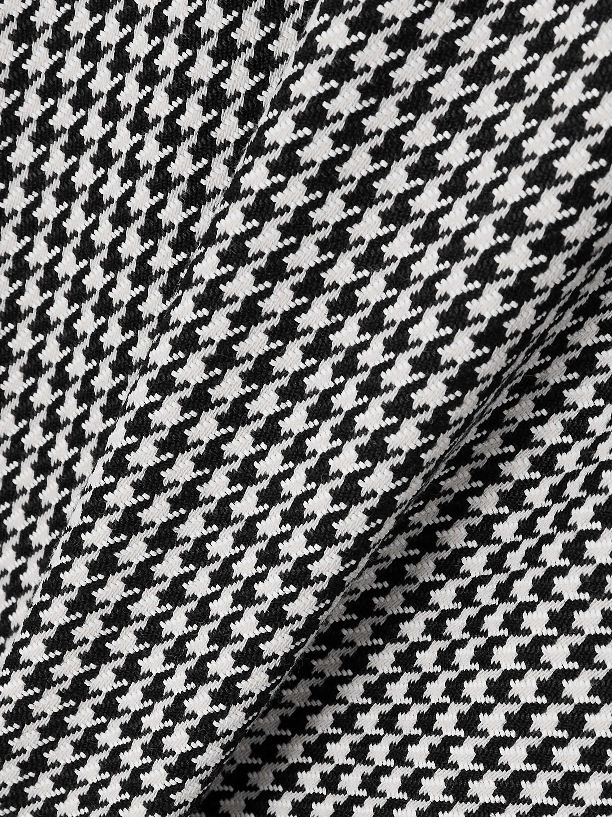 Pleated houndstooth wool-blend midi skirt view
