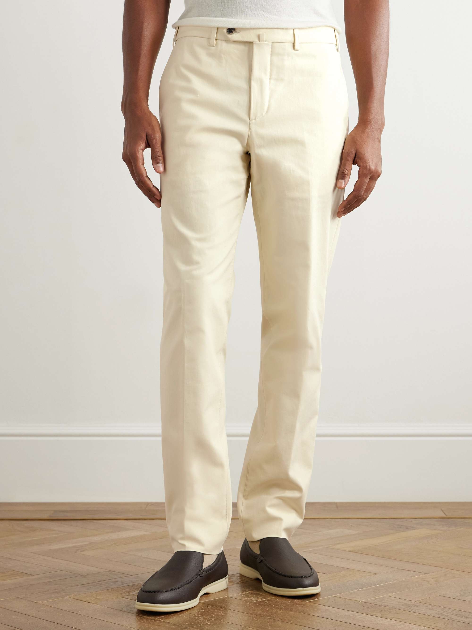 Carlo Hyannis Tapered Cotton-Blend Trousers view