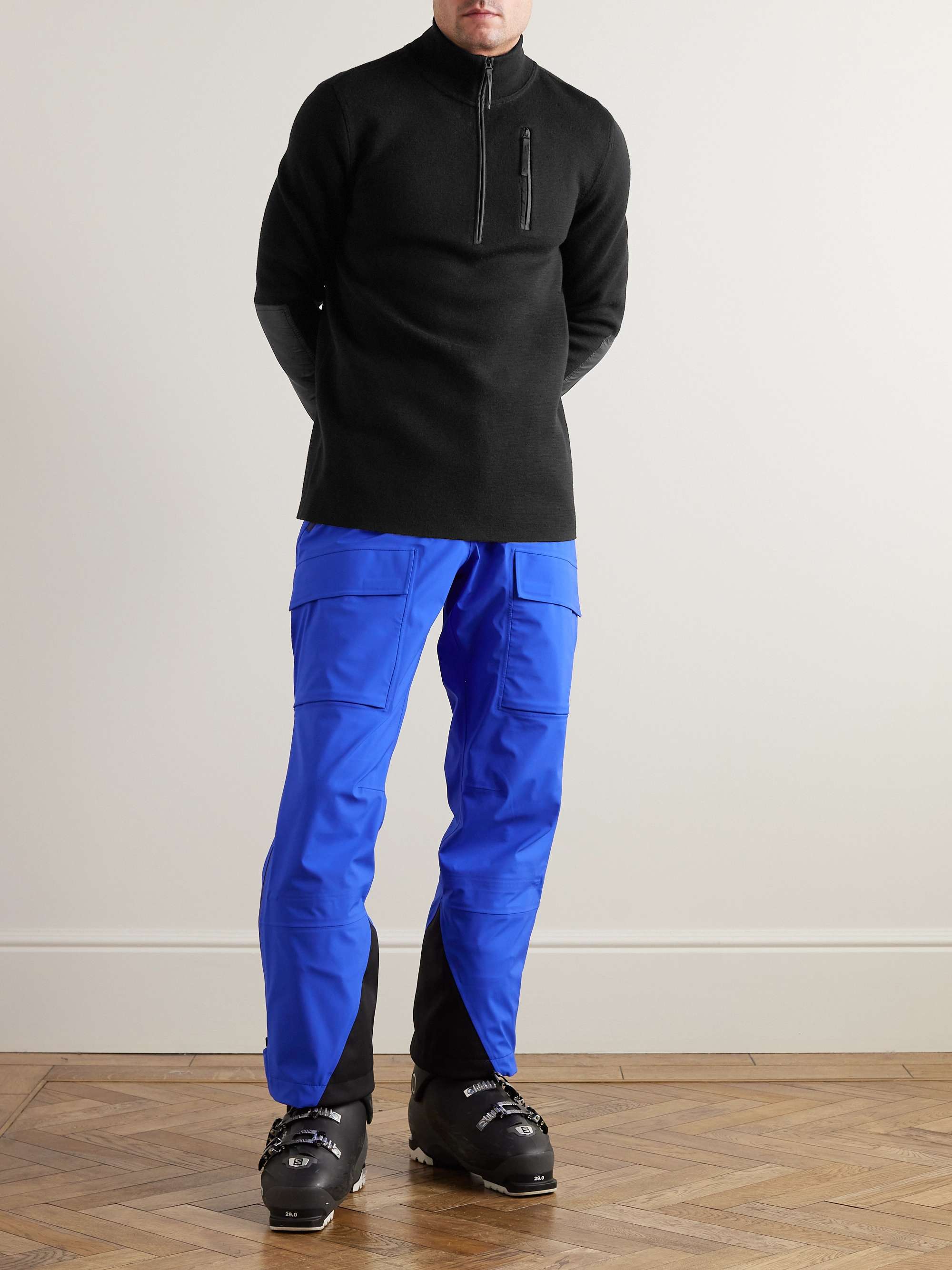 Matterhorn Shell-Trimmed Wool Half-Zip Sweater view