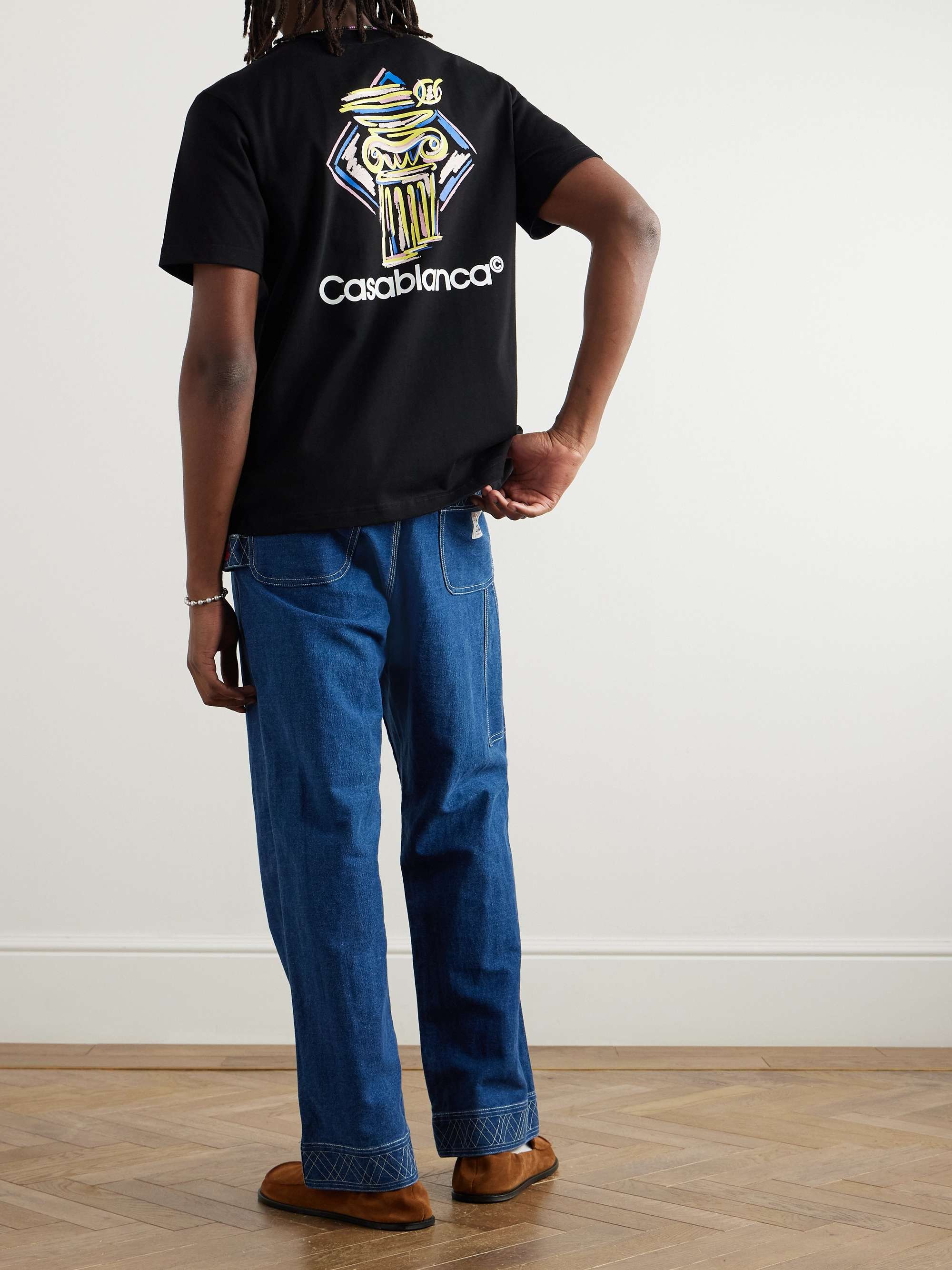 Diamond Column Printed Organic Cotton-Jersey T-Shirt view