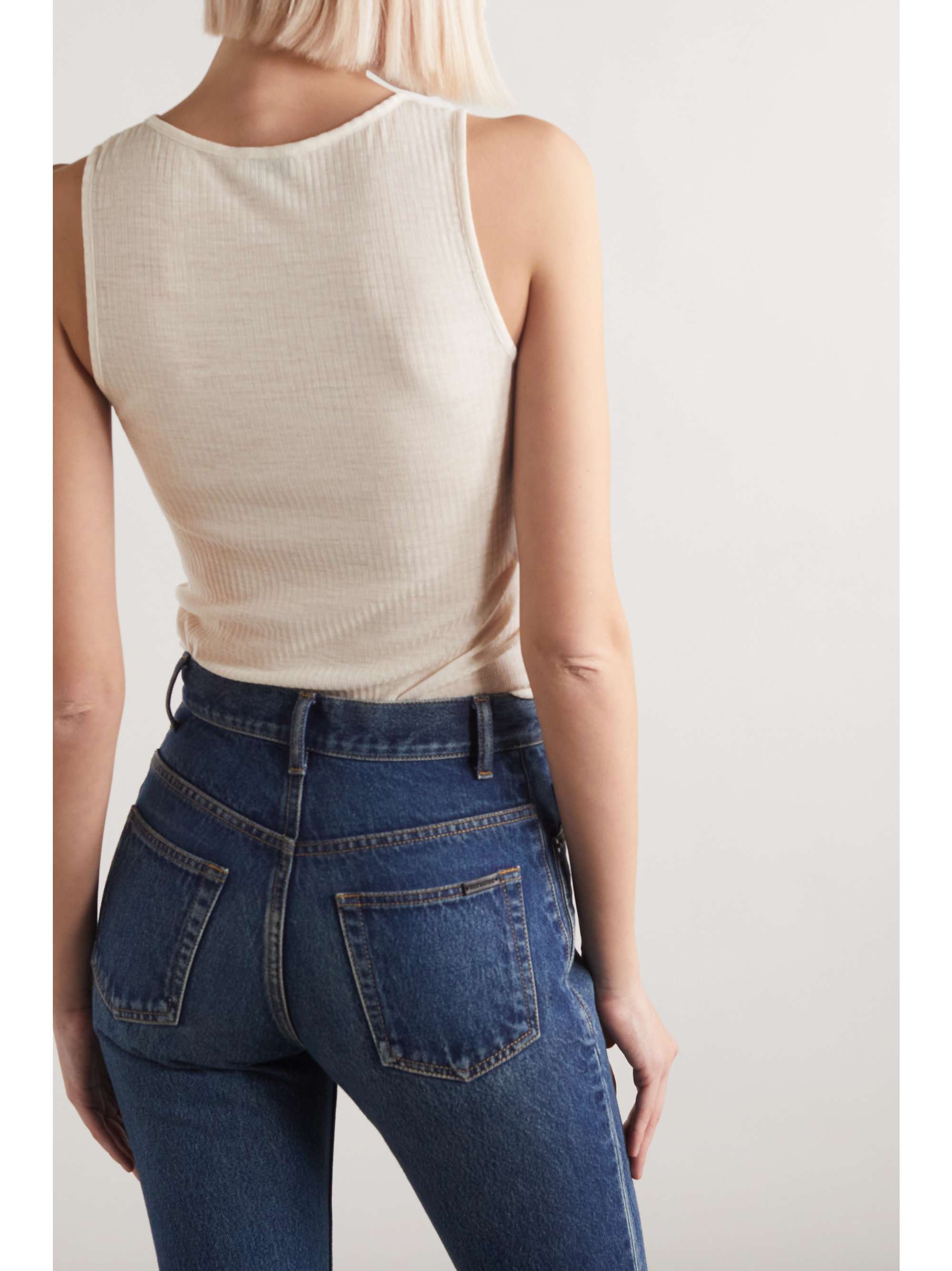 Cassandre embroidered ribbed wool tank view
