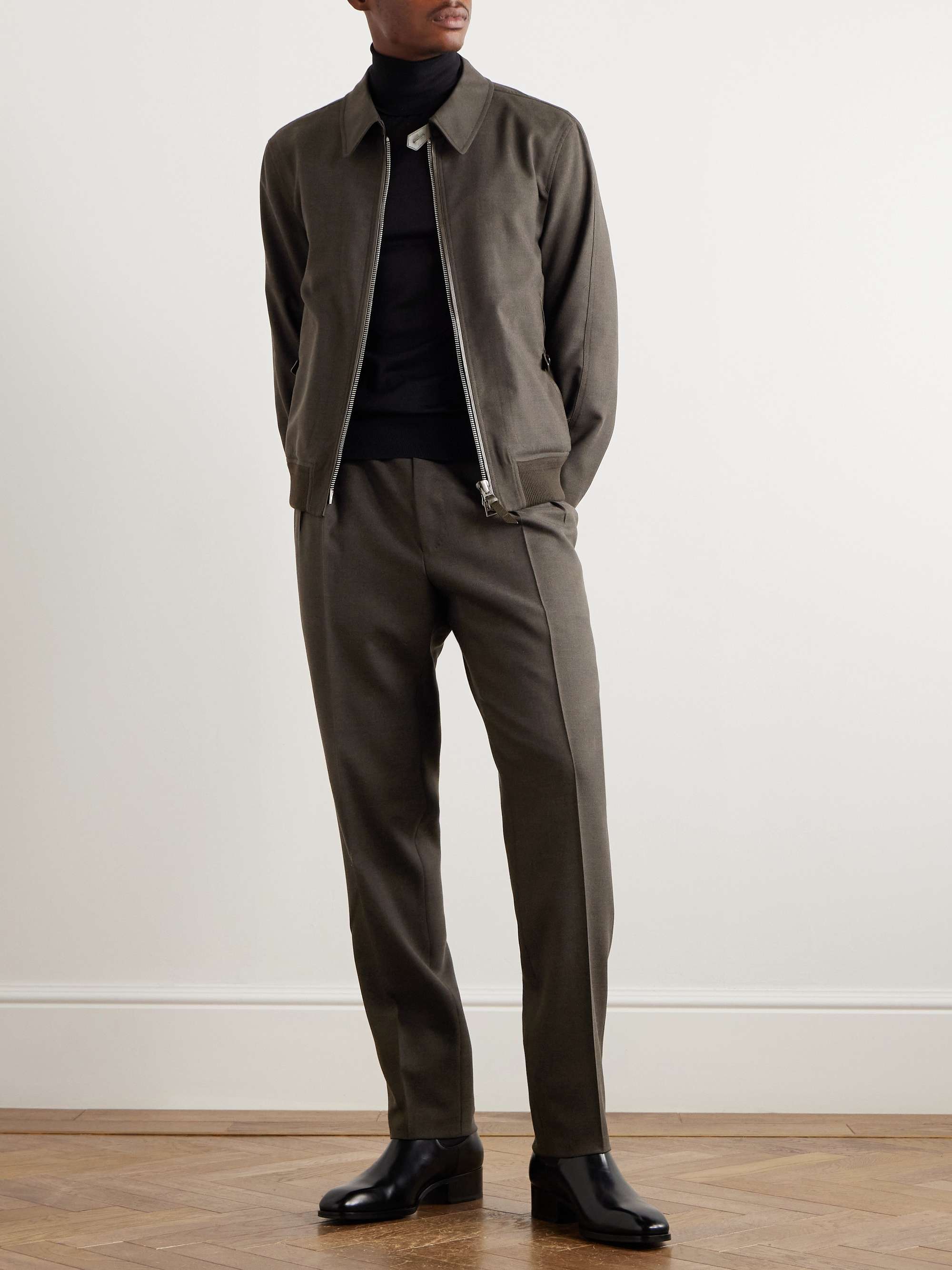Mohair, Virgin Wool and Silk-Blend Blouson Jacket view