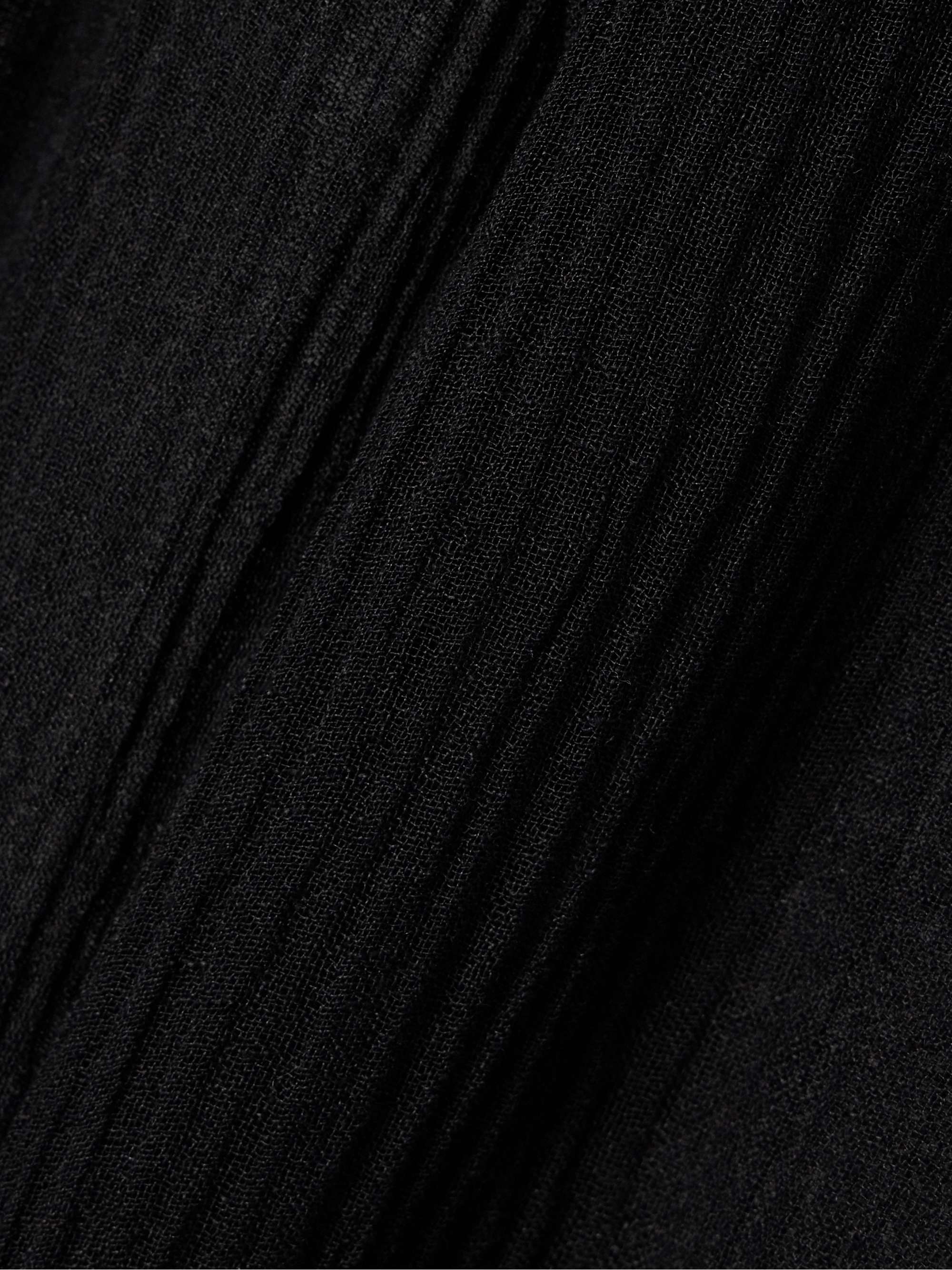 Belted crinkled linen-blend gauze wide-leg pants view