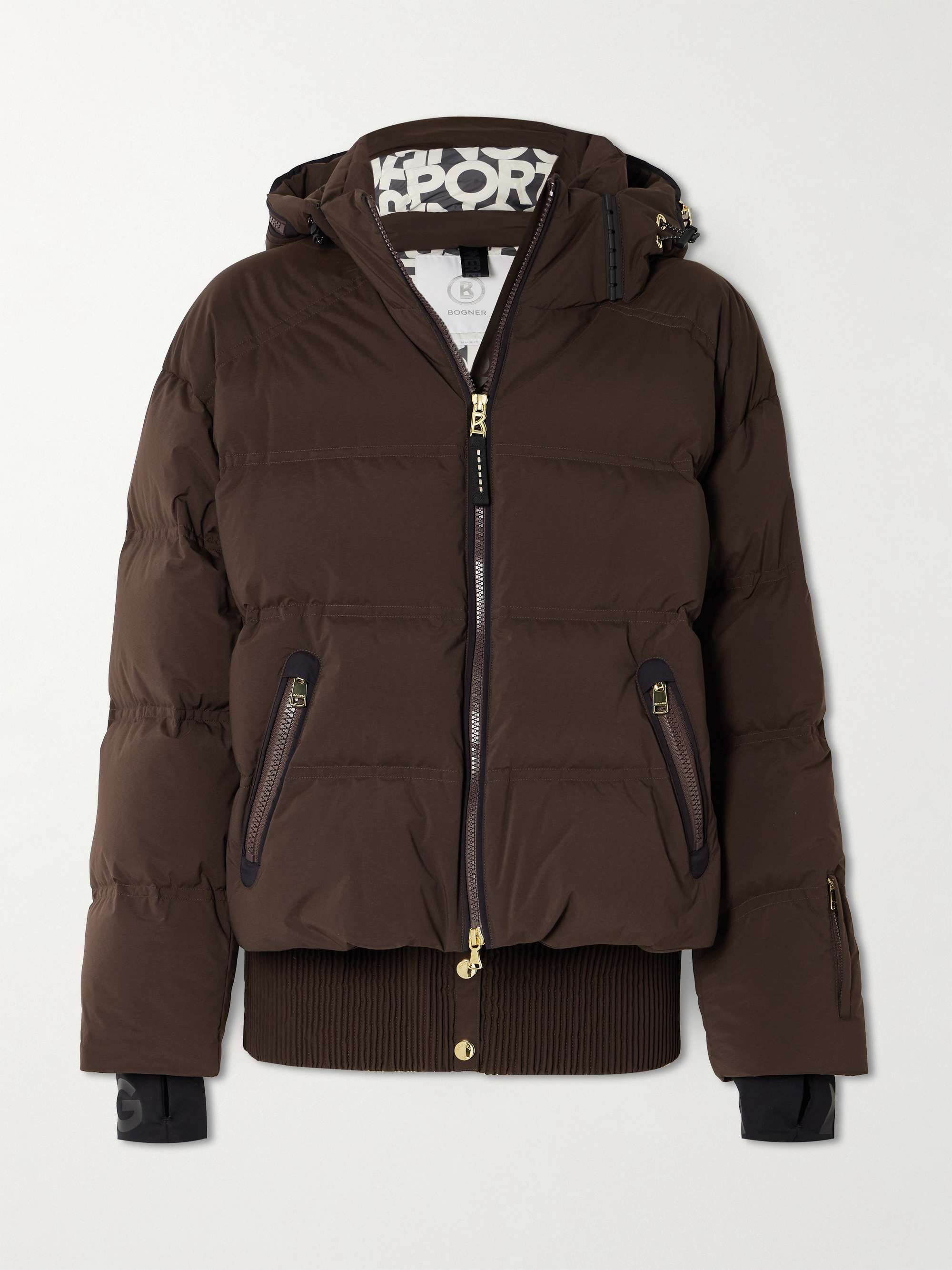 Kelly quilted hooded ski jacket view