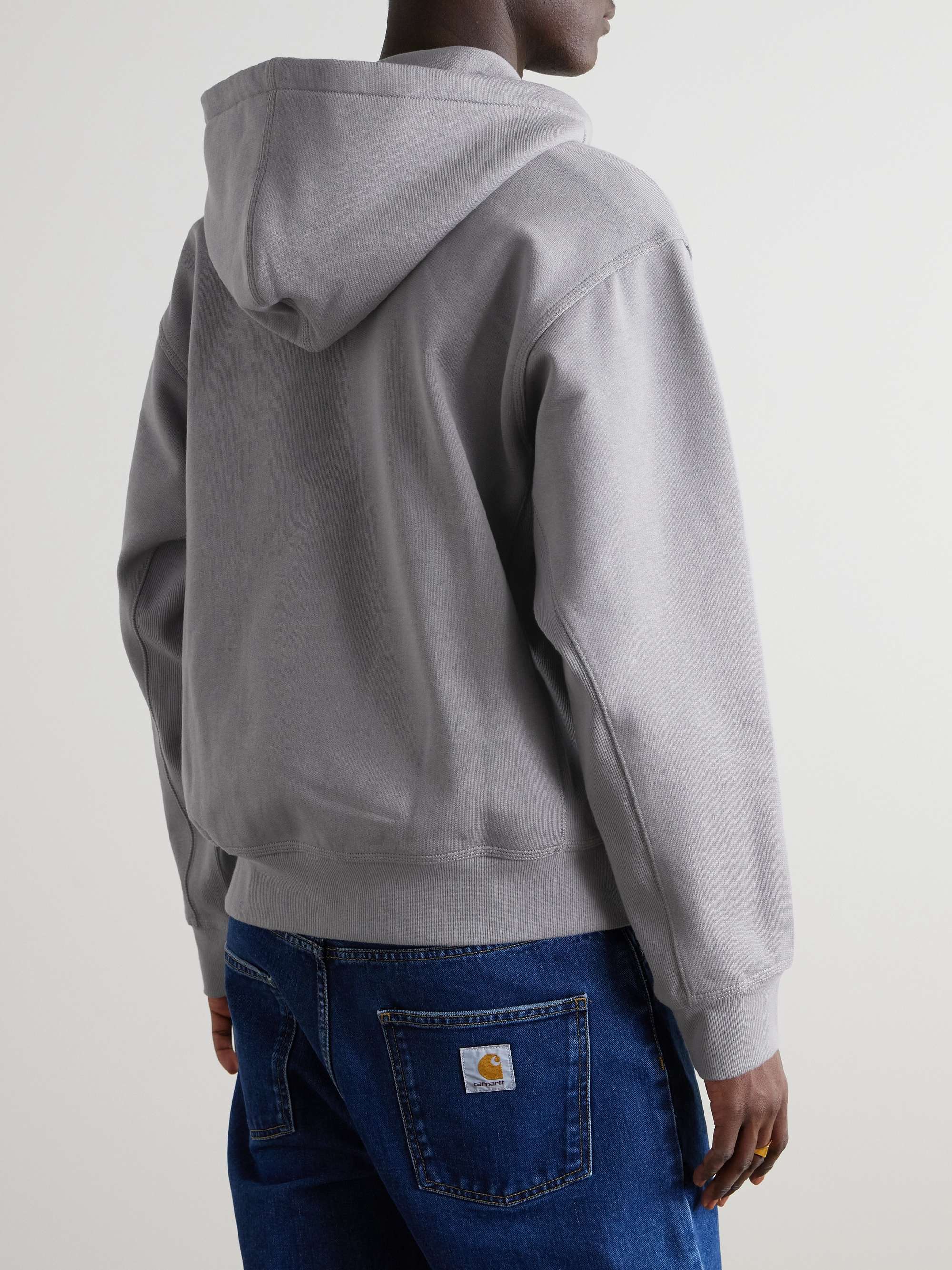 Logo-Embroidered Cotton-Blend Jersey Zip-Up Hoodie view
