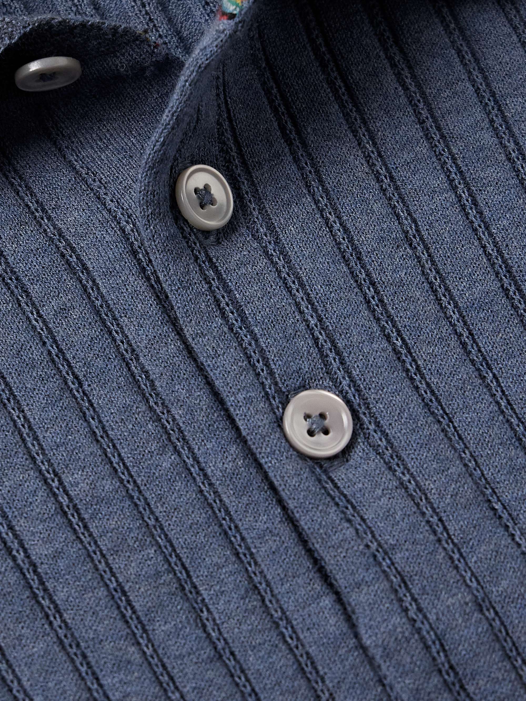 Slim-Fit Ribbed Organic Cotton Polo Shirt view